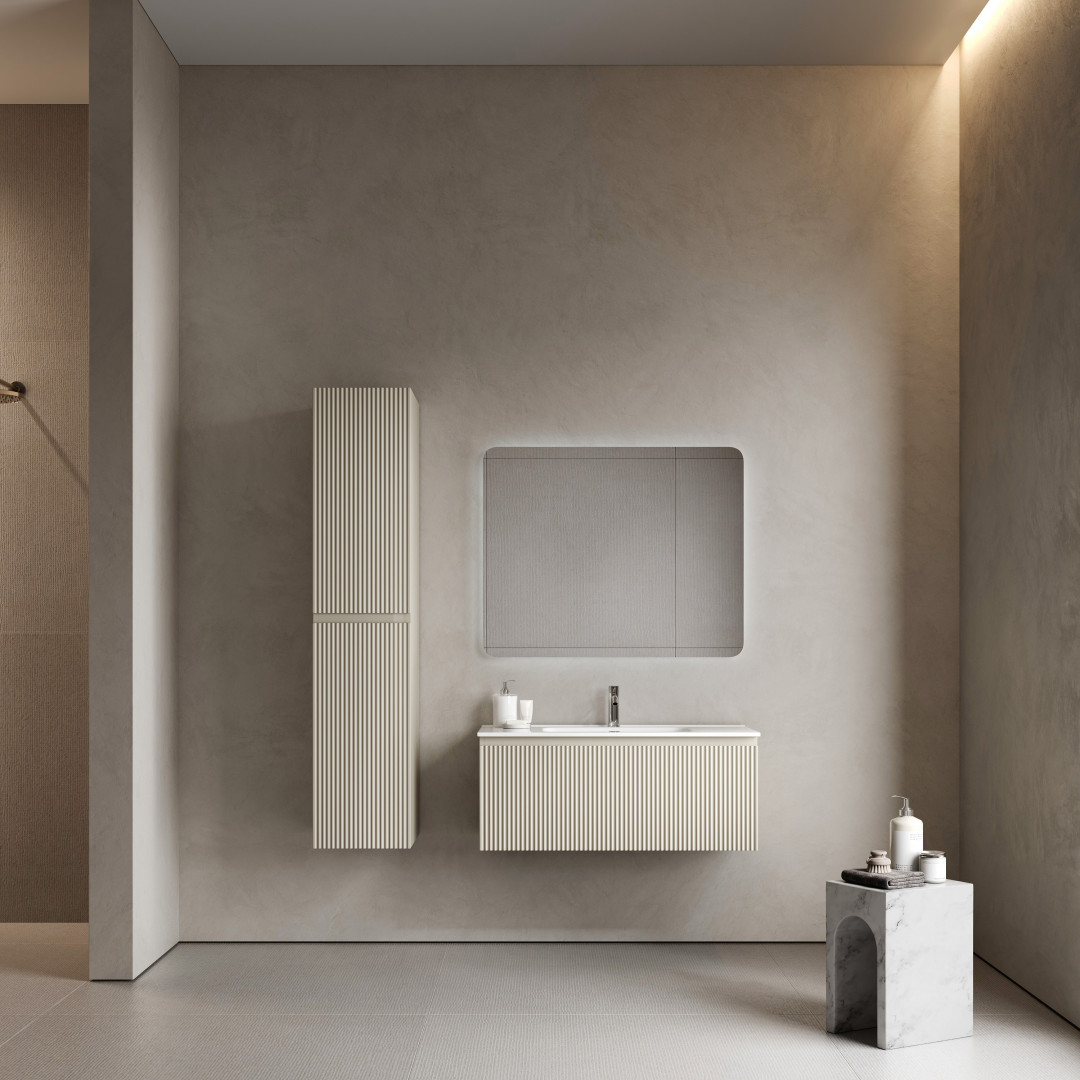 Тумба под раковину Sancos Сноб Р 1.0 (Snob R 1.0) SNR1.0100CE 100x45x40 бежевый матовый (beige soft)