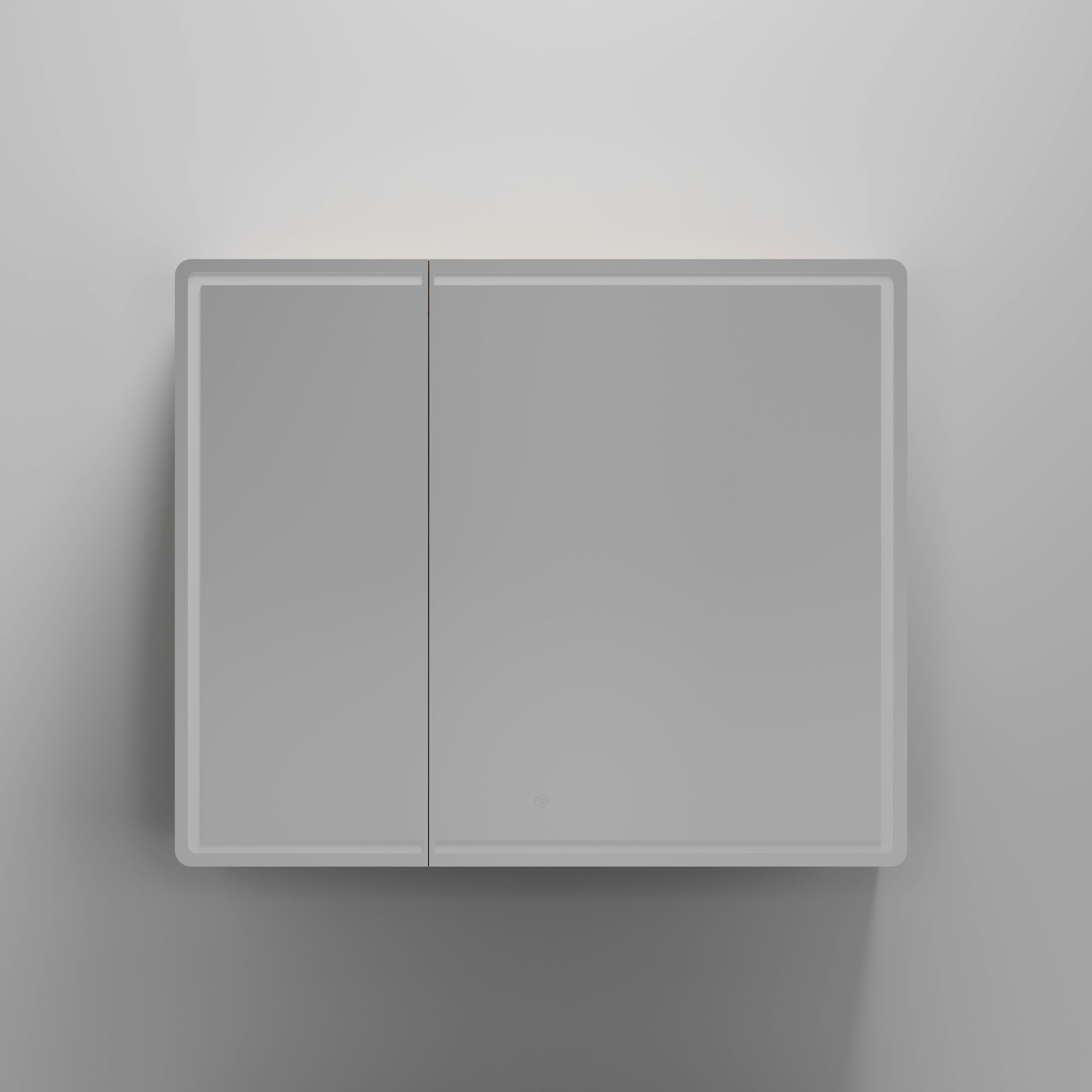 Зеркальный шкаф Sancos Блик (Mirror) MI90EG 90x75 с подсветкой, дуб галифакс натуральный