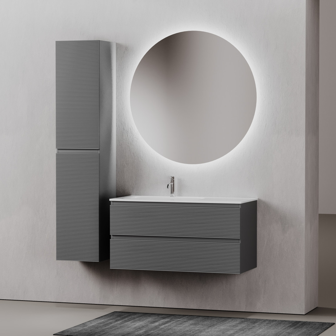 Тумба под раковину Sancos Фолк (Folk) FL100LGS 100x45x50 темный серый (grey soft)