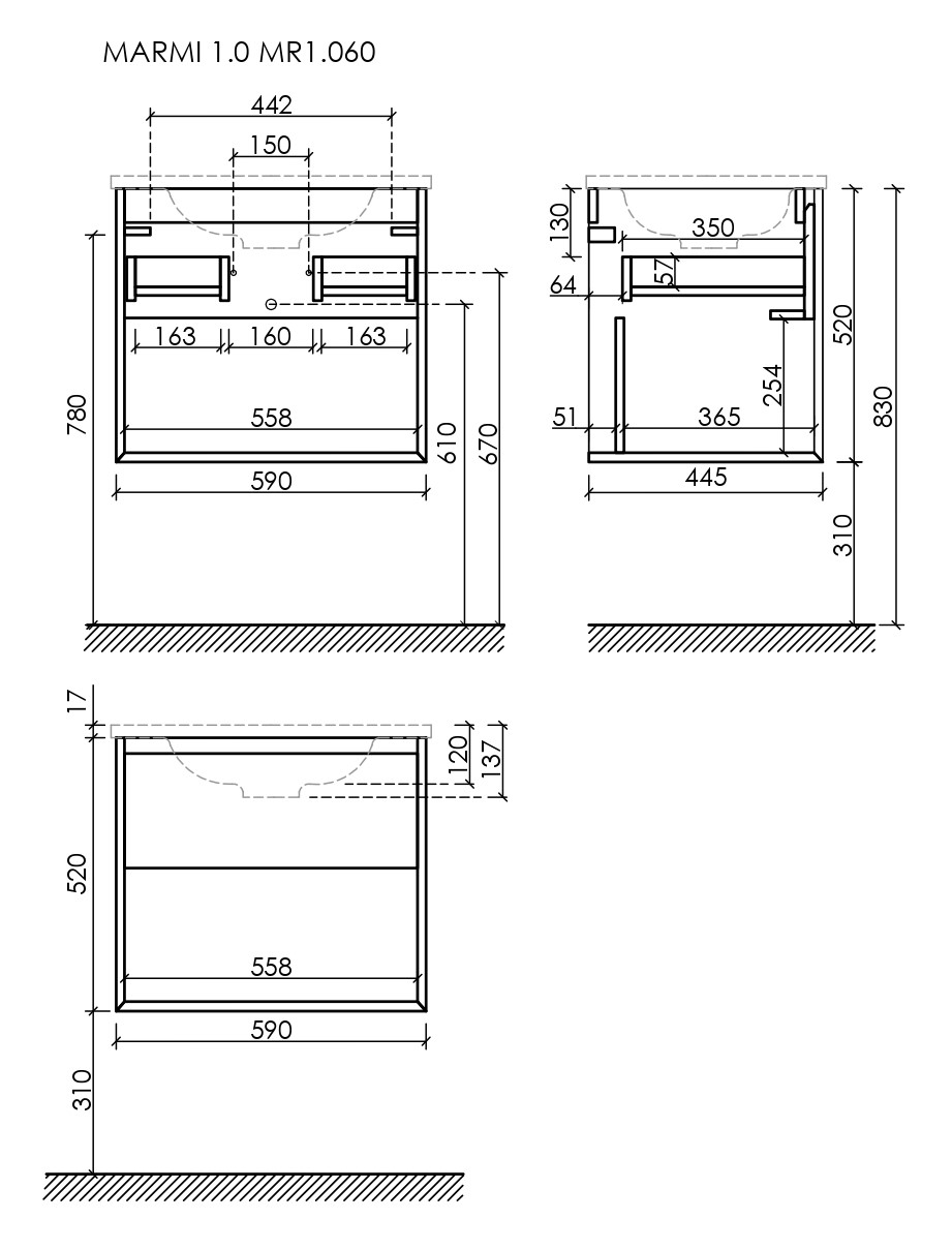 Тумба под раковину Sancos Натура 1.0 (Nature 1.0) MR1.060EG 60x45x50 дуб галифакс натуральный - фото 6
