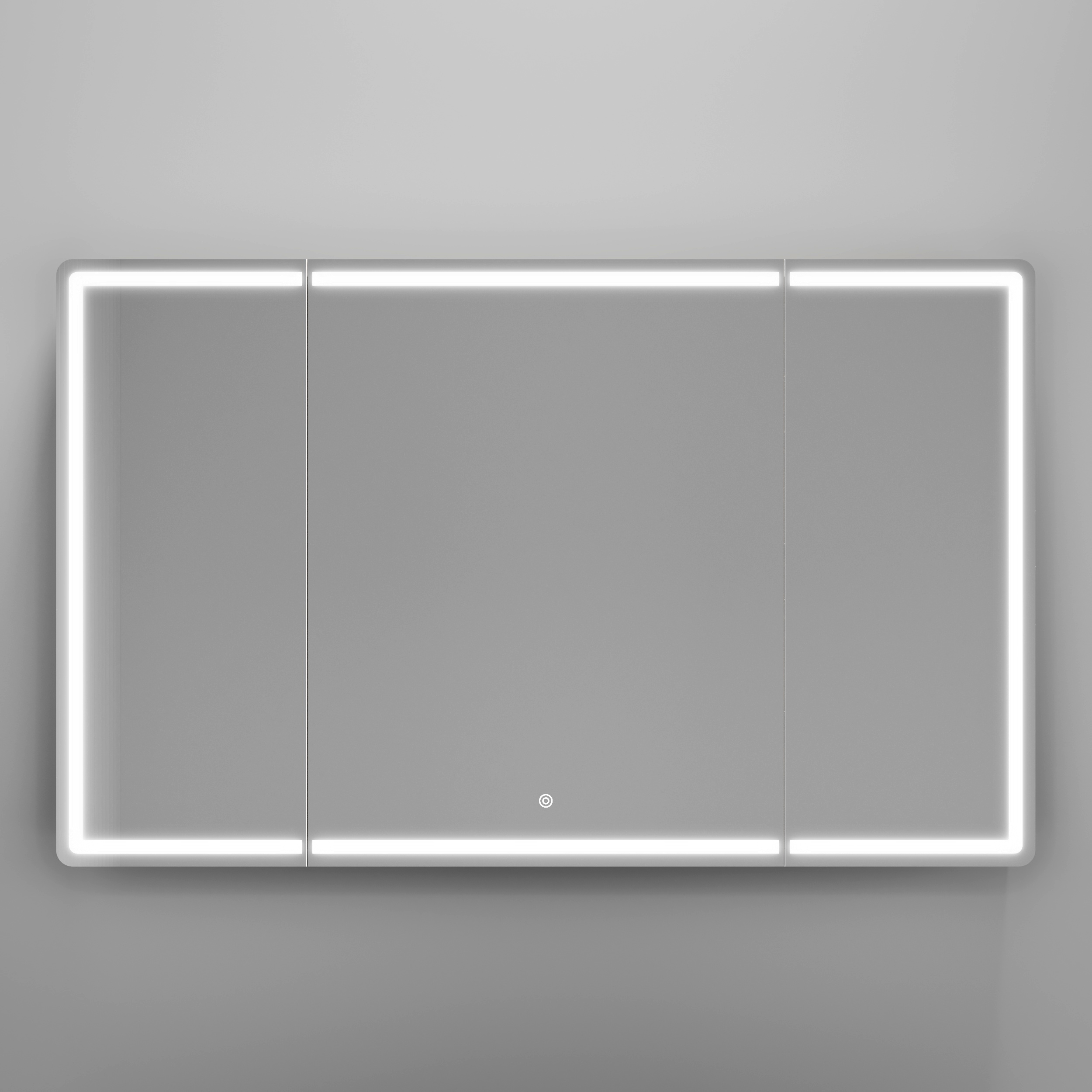 Зеркальный шкаф Sancos Блик (Mirror) MI120EG 120x75 с подсветкой, дуб галифакс натуральный