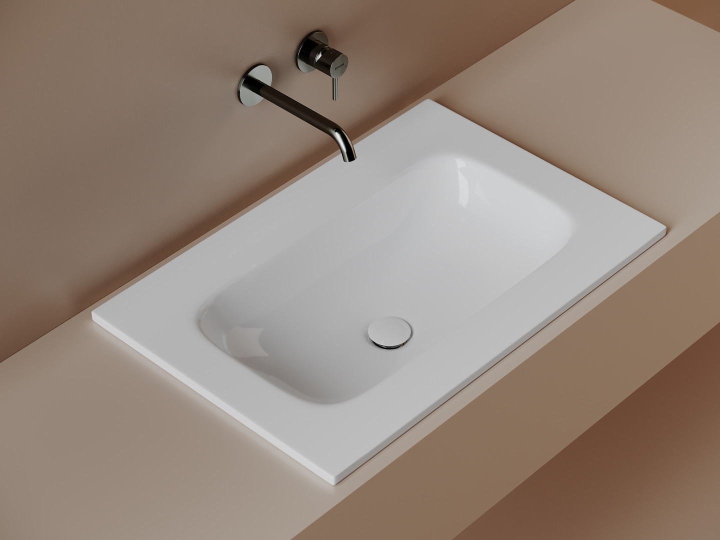 Раковина-столешница Ceramicanova Грация (Grace) CN7031wx 70x14x46 белый глянцевый