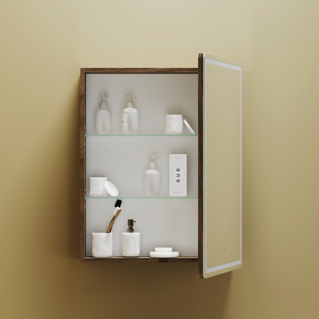 Зеркальный шкаф Sancos Блик (Mirror) MI60ECH 60x75 с подсветкой, дуб чарльстон - фото 6