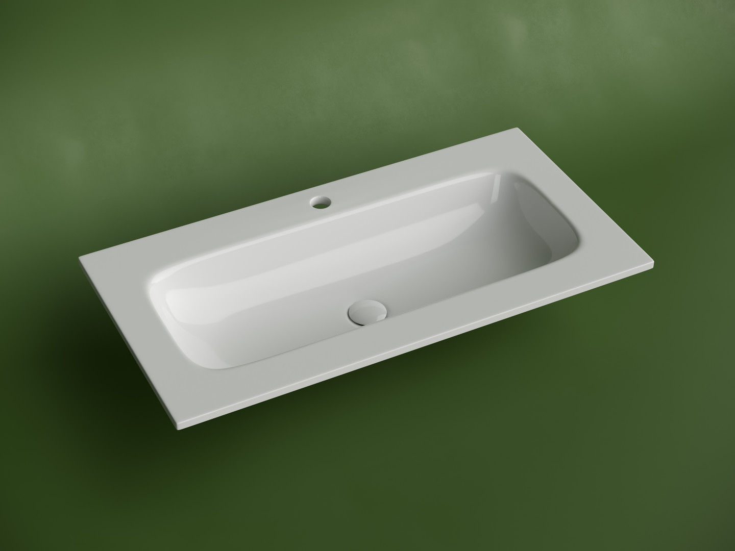 Раковина-столешница Ceramicanova Грация (Grace) CN7019 90x14x46 белый глянцевый
