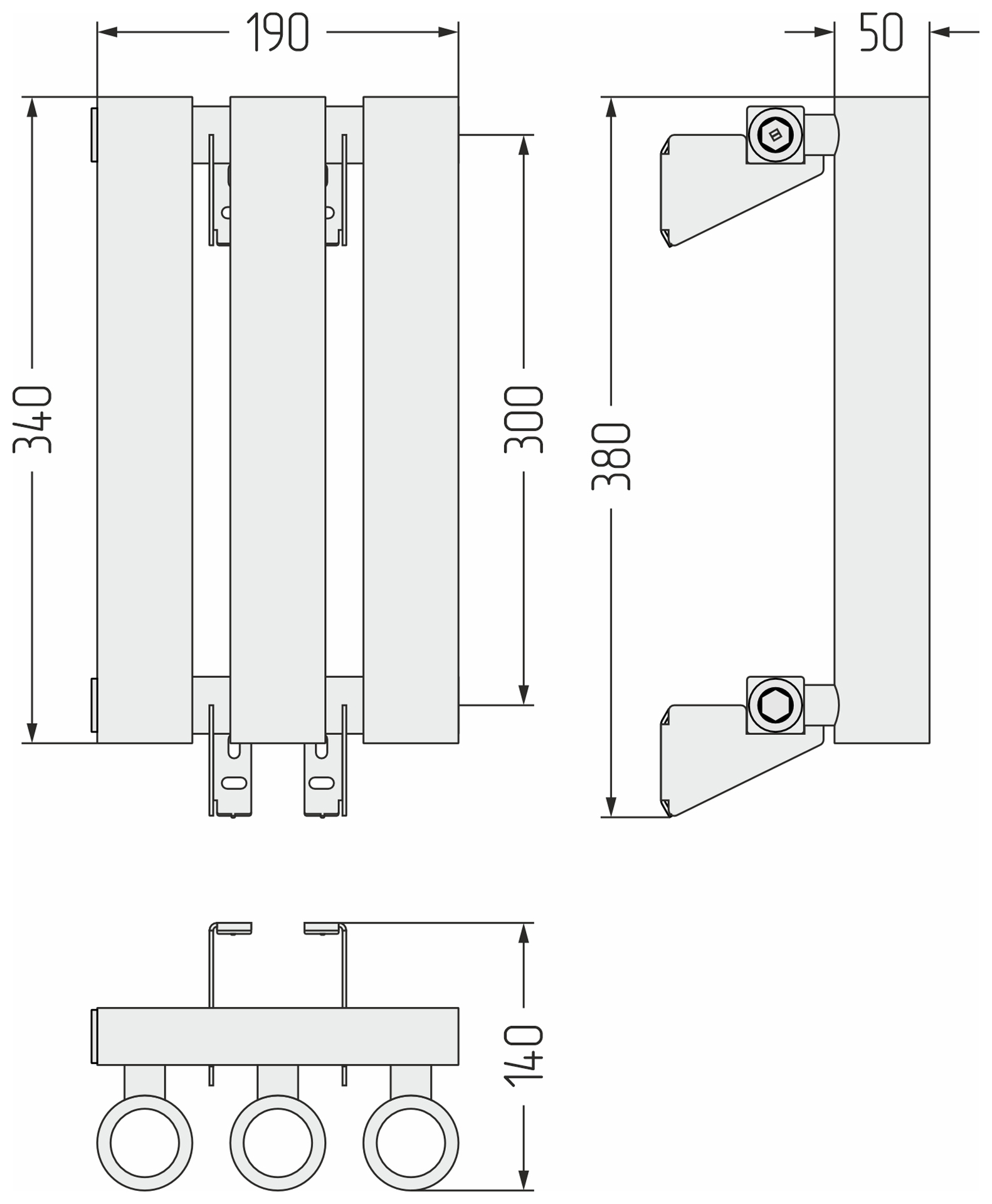 Радиаторы Сунержа DESIGN ДР КУМИР-0 н/ж  300х190 / 3 сек (Матовый белый) - фото 5