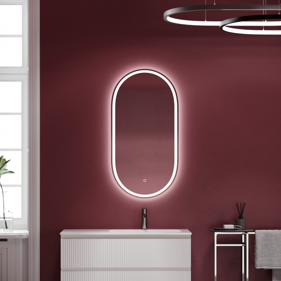 Зеркало Sancos Овал (Oval) OV55F 55x105 с подсветкой