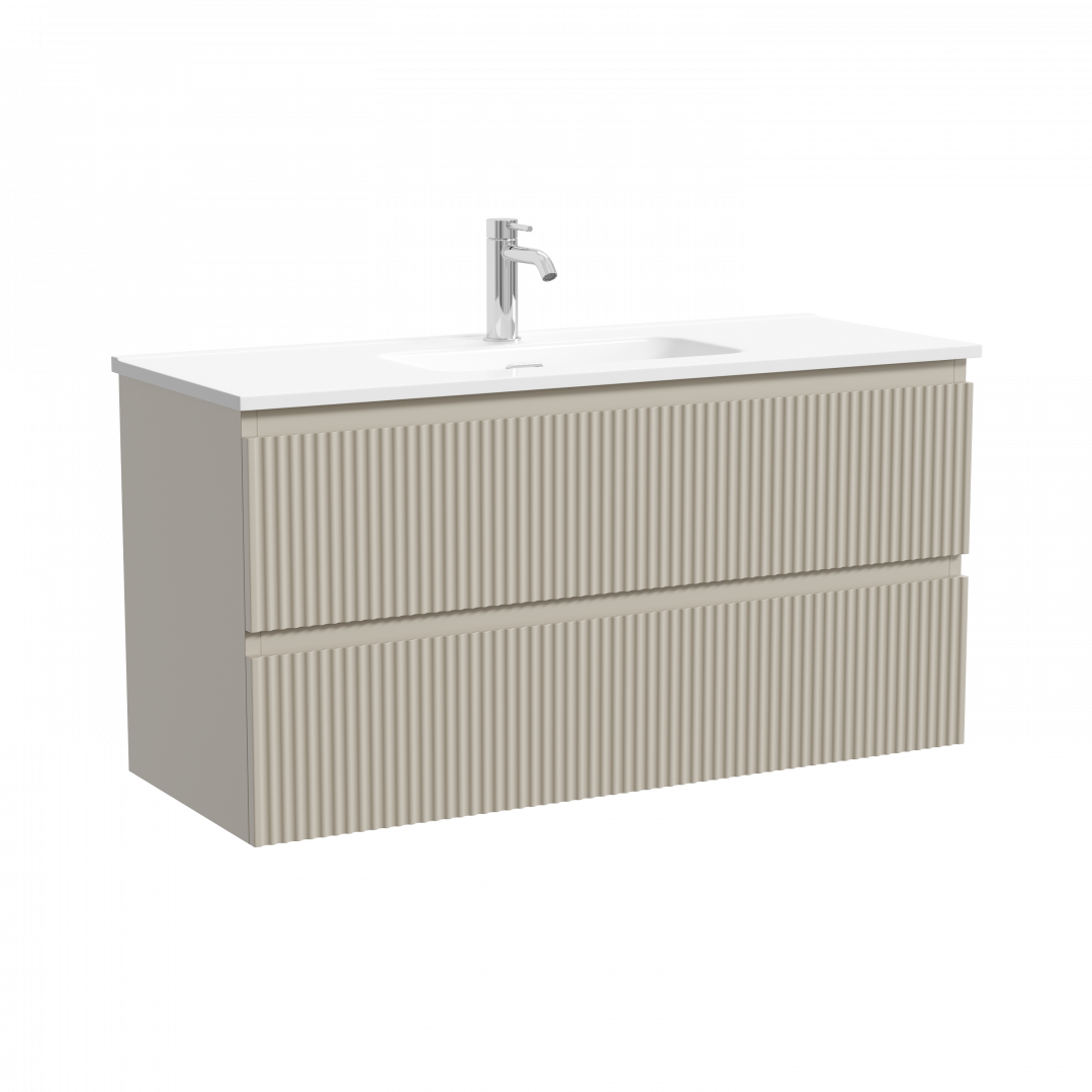 Тумба под раковину Sancos Сноб Р 390 (Snob R 390) SNR100/39CE 100x40x50 бежевый матовый (beige soft)