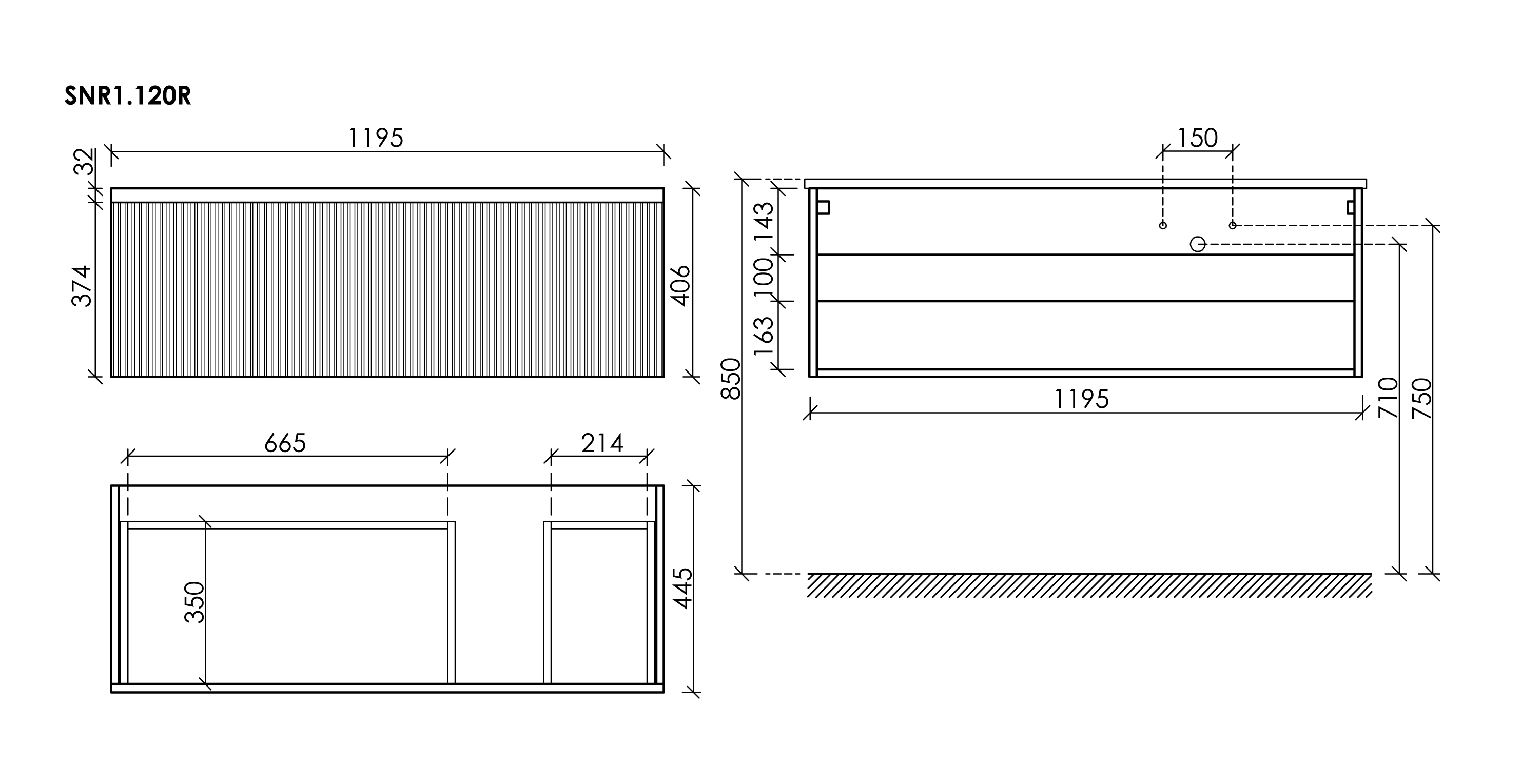 Тумба под раковину Sancos Сноб Р 1.0 (Snob R 1.0) SNR1.0120RCE 120x45x40 бежевый матовый (beige soft) - фото 7