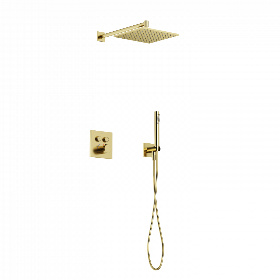 Душевой комплект Sancos Linn SC9022BG с термостатом, брашированное золото