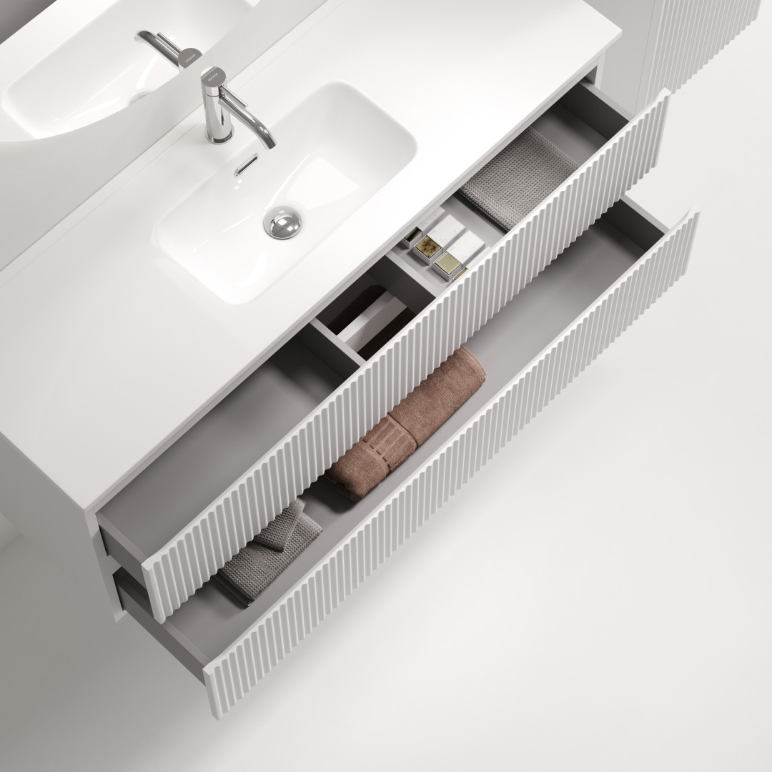 Тумба под раковину Sancos Сноб Р 390 (Snob R 390) SNR120/39W 120x40x50 белый матовый (bianco)