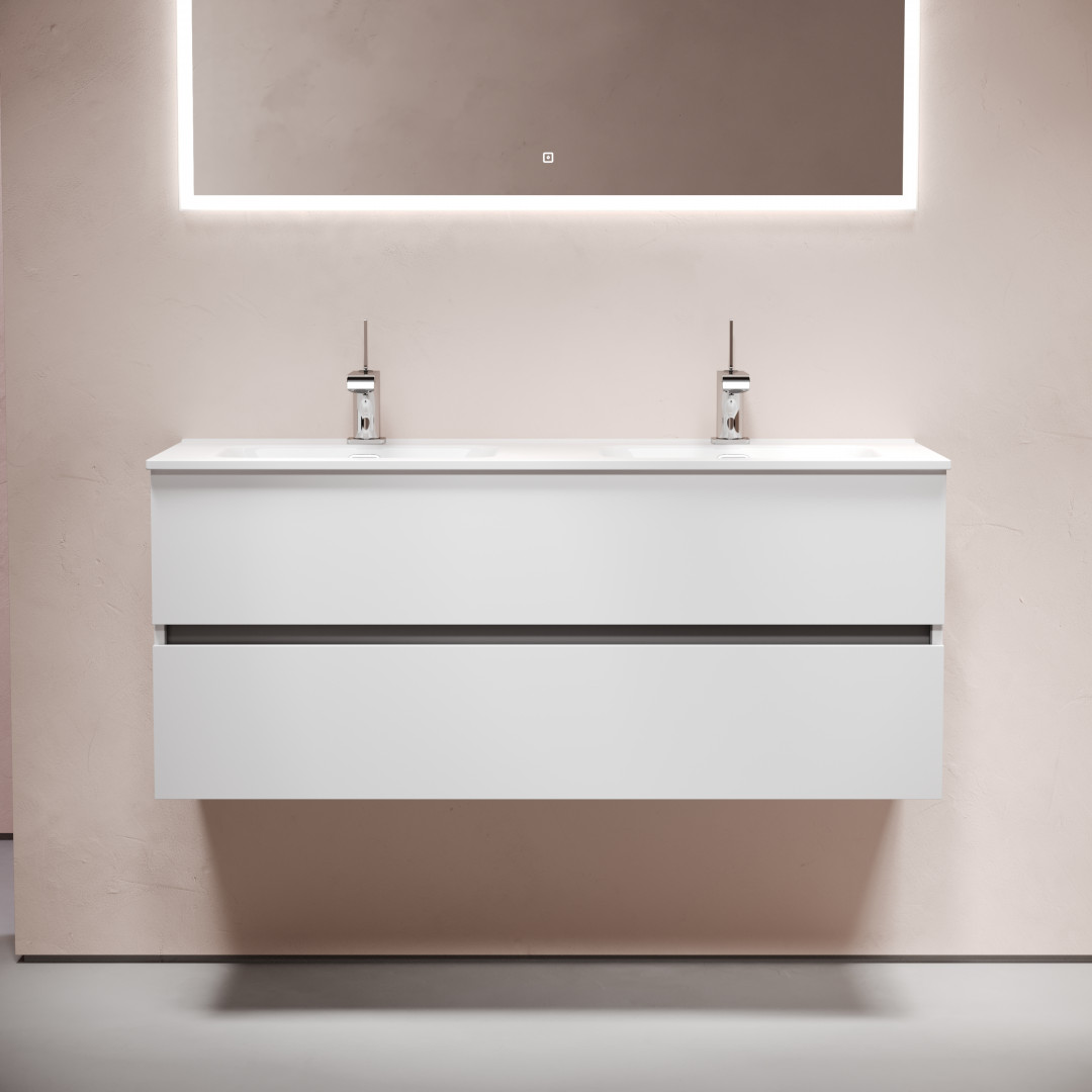 Тумба под раковину Sancos Урбан (Urban) UR120-2W 120x45x55 белый глянцевый