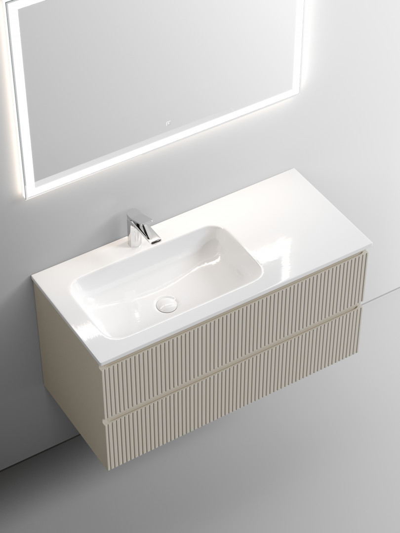 Тумба под раковину Sancos Сноб T (Snob T) SNT100LCE 100x45x50 бежевый матовый (beige soft)