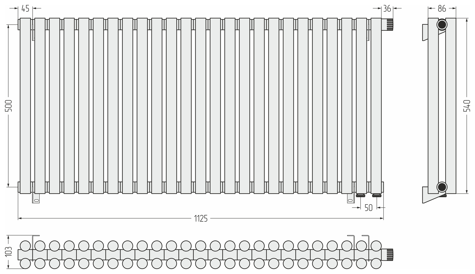 Радиаторы Сунержа DESIGN ДР ЭСТЕТ-11 н/ж EU50 500х1125 / 25 сек (Сатин) - фото 5