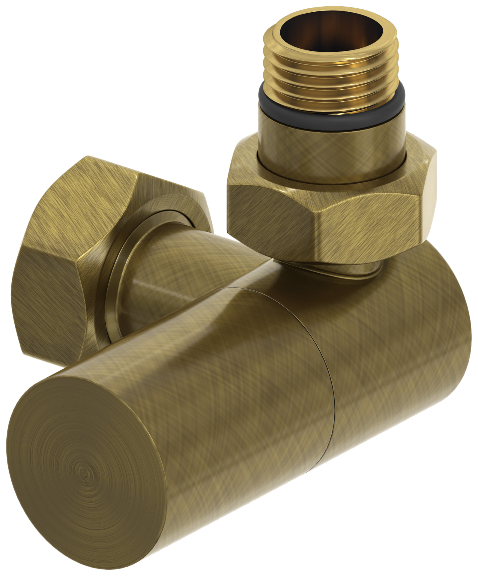 Комплектующие Сунержа DESIGN Вентиль 3D правый (цилиндр) G 1/2" НР х G 3/4" НГ (Состаренная бронза)