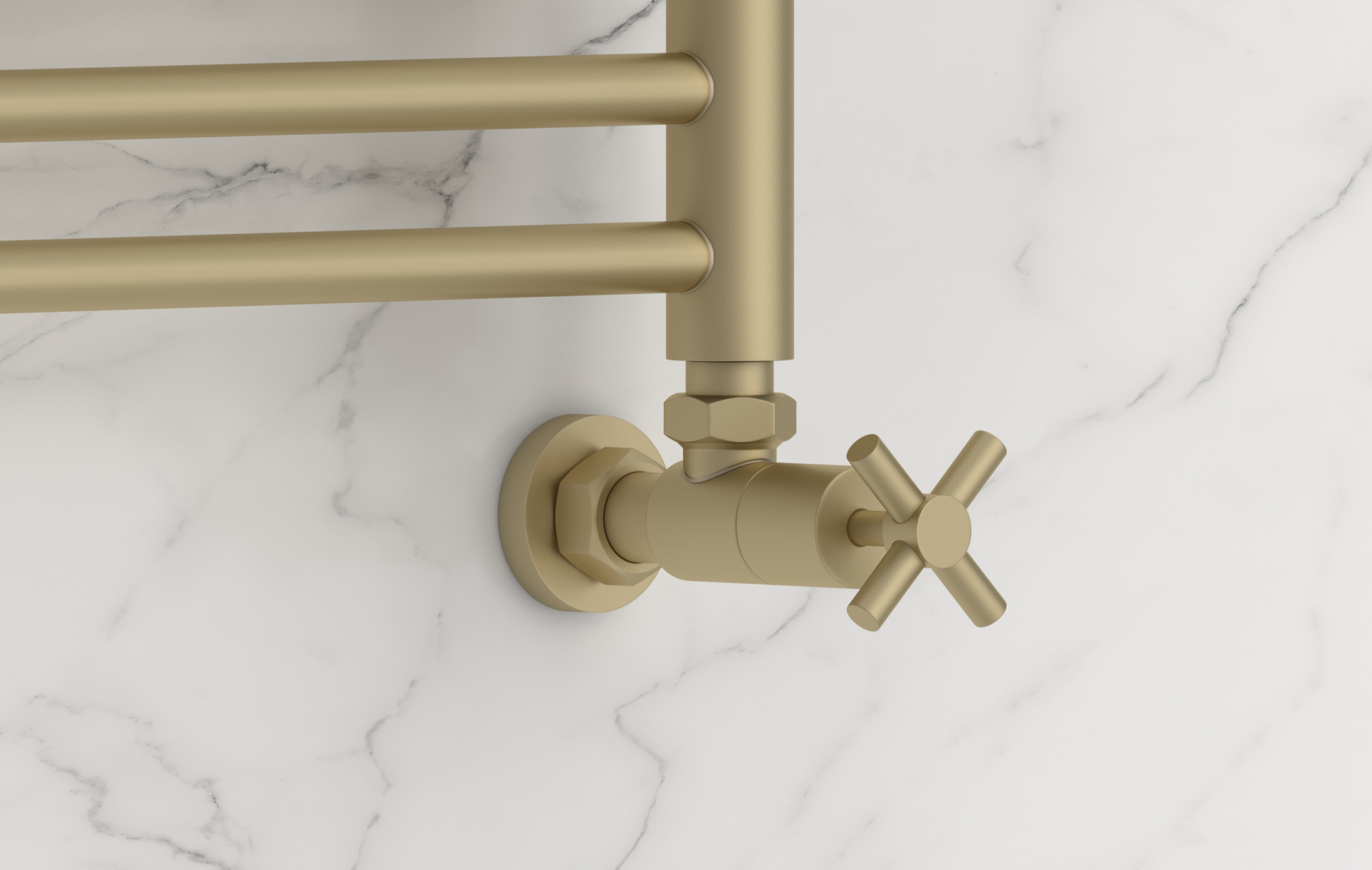 Комплектующие Сунержа DESIGN Вентиль угловой (крест) G 1/2" НР х G 3/4" НГ (Матовая шампань)