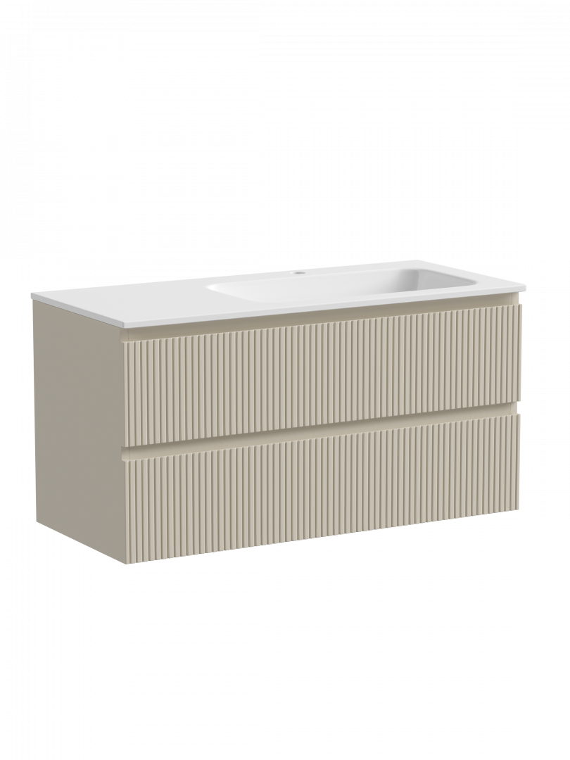 Тумба под раковину Sancos Сноб T (Snob T) SNT100RCE 100x45x50 бежевый матовый (beige soft)