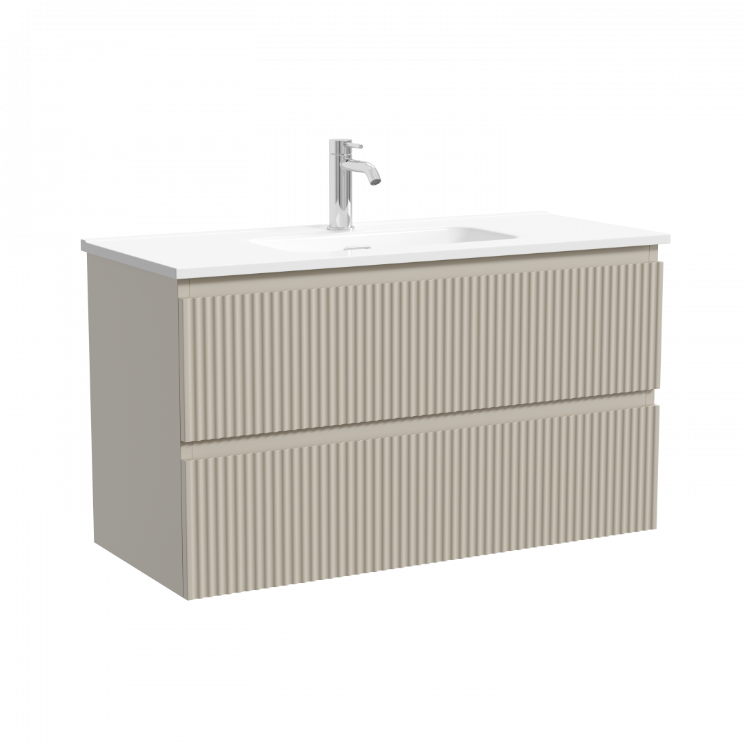 Тумба под раковину Sancos Сноб Р 390 (Snob R 390) SNR90/39CE 90x40x50 бежевый матовый (beige soft)
