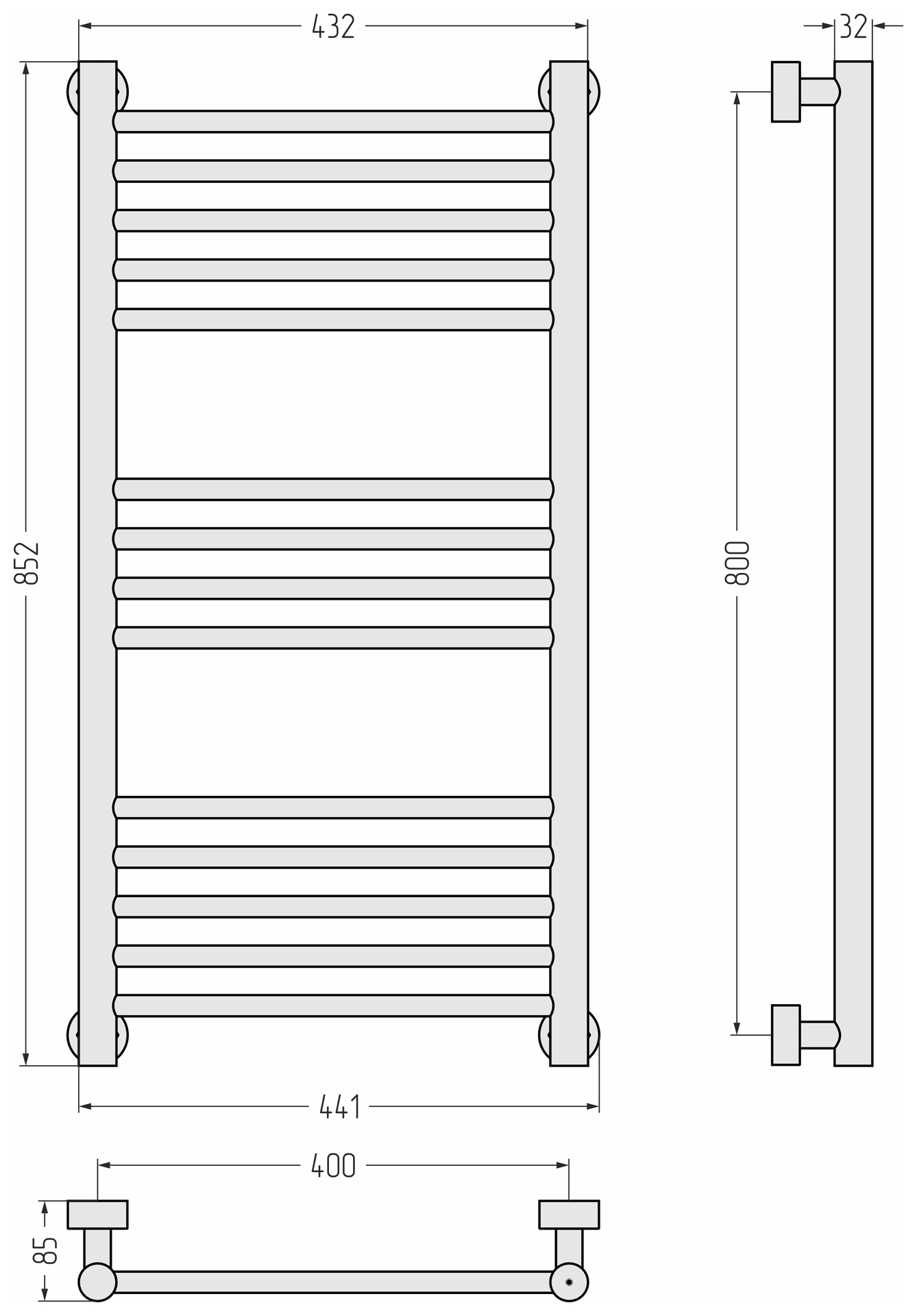 Водяные полотенцесушители Сунержа DESIGN ДР Богема PRO 800х400 (Золотой шёлк)