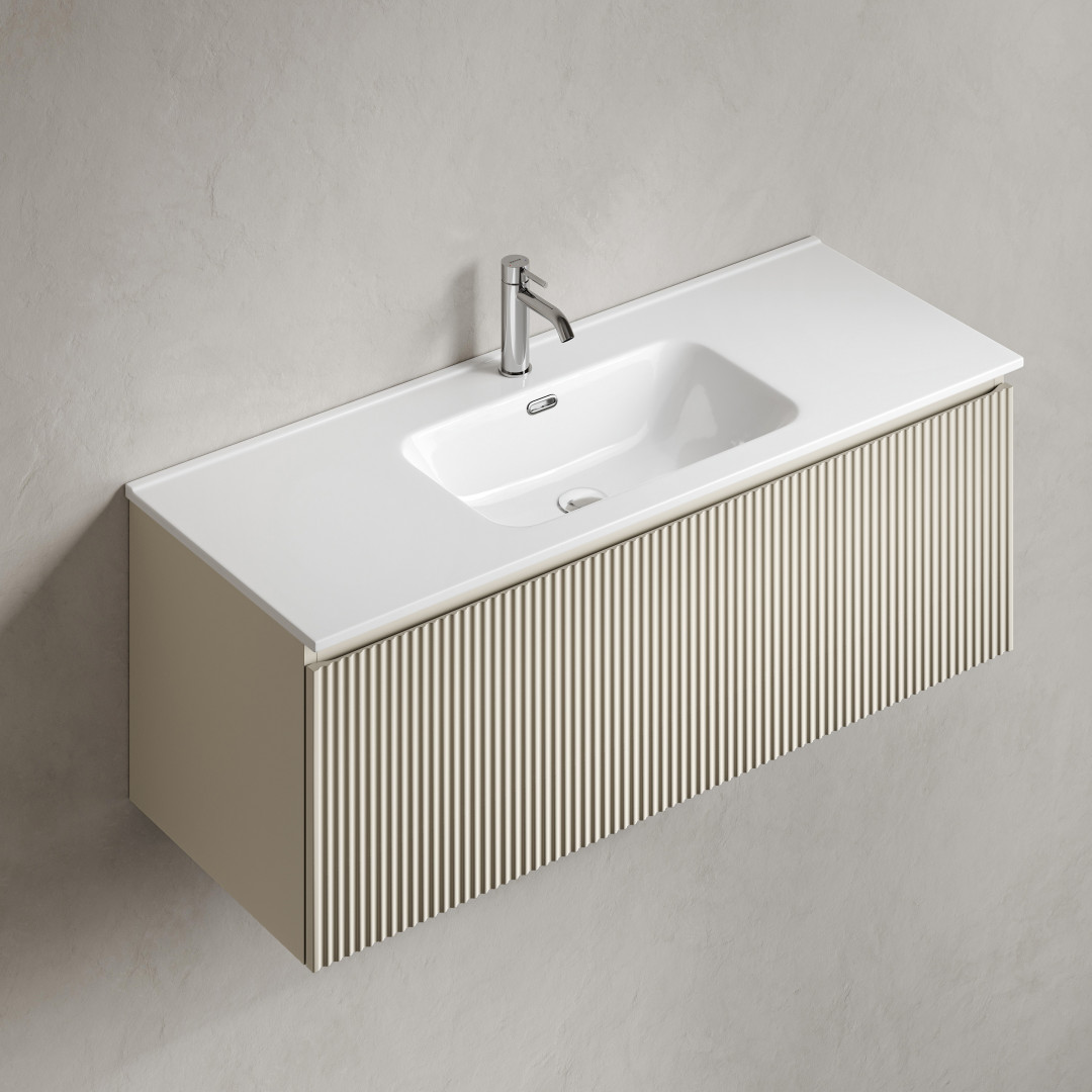 Тумба под раковину Sancos Сноб Р 1.0 (Snob R 1.0) SNR1.0120CE 120x45x40 бежевый матовый (beige soft) - фото 6