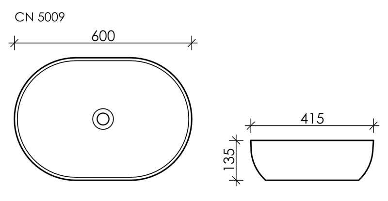 Умывальник чаша накладная овальная Element 600x415x135мм - фото 10