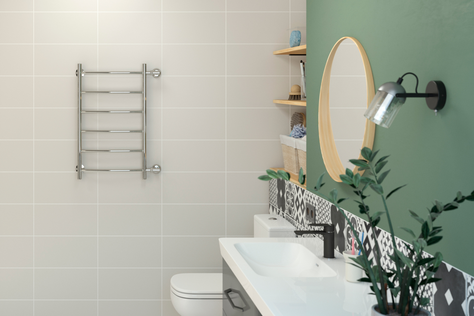 Водяные полотенцесушители Стилье LIGHT ПС СТИЛЬЕ "Версия-Б2" 600х400 (6) Г 18 (Чёрный)