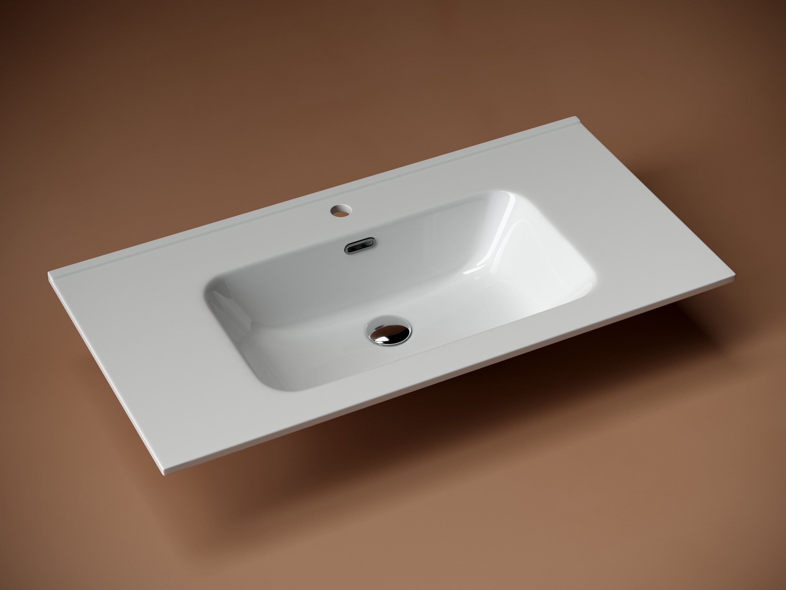 Раковина-столешница Ceramicanova Элемент (Element) CN7002 90x47x18 белый глянцевый