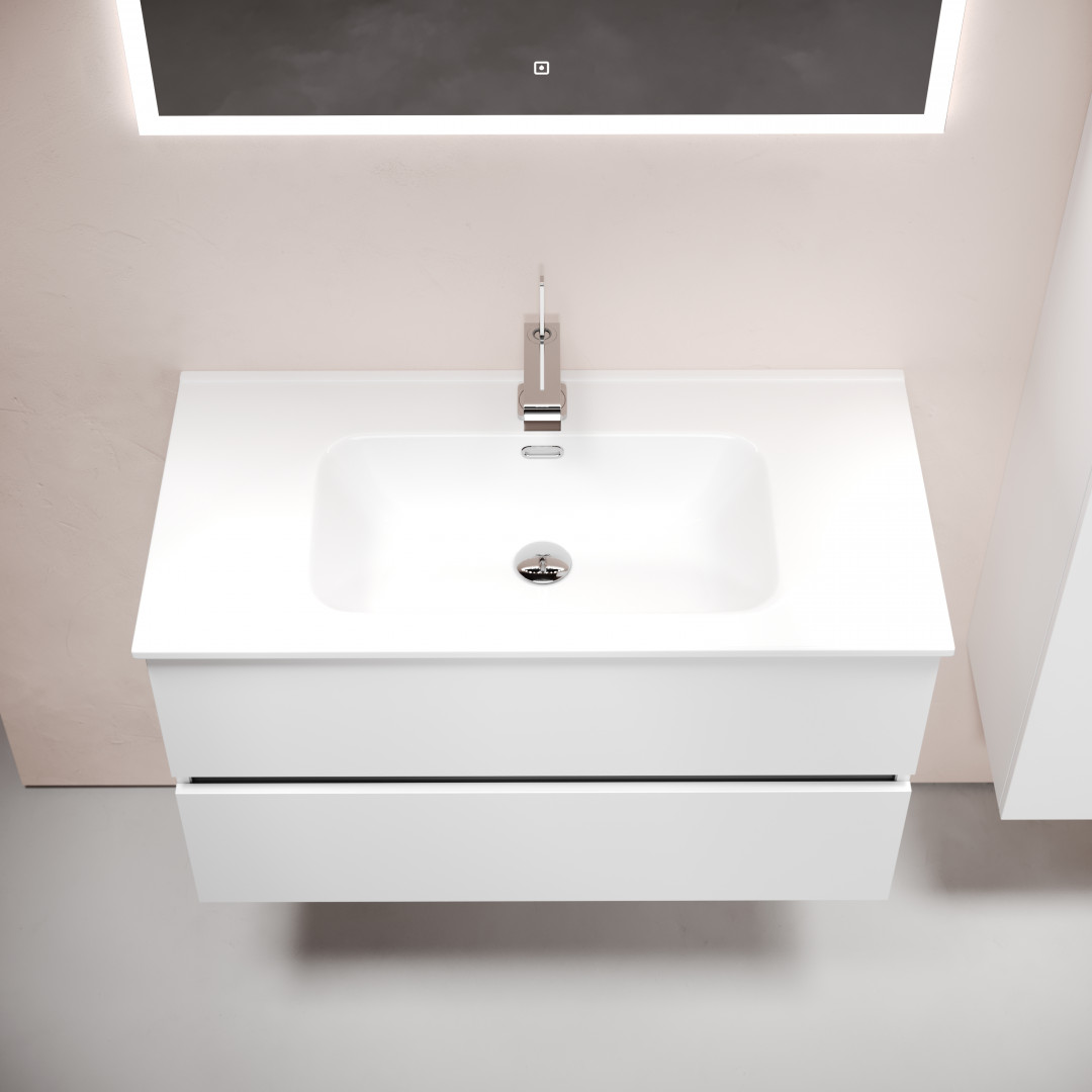 Тумба под раковину Sancos Урбан (Urban) UR90W 90x45x55 белый глянцевый - фото 5