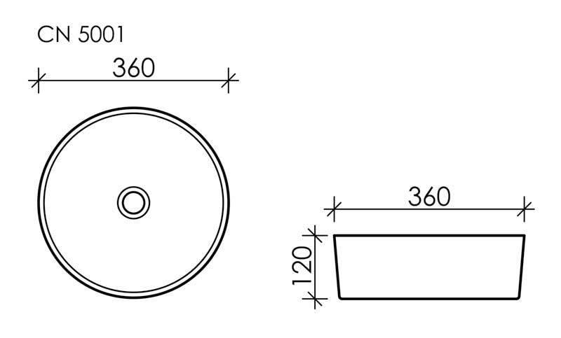 Умывальник чаша накладная круглая Element 360x360x120мм - фото 10