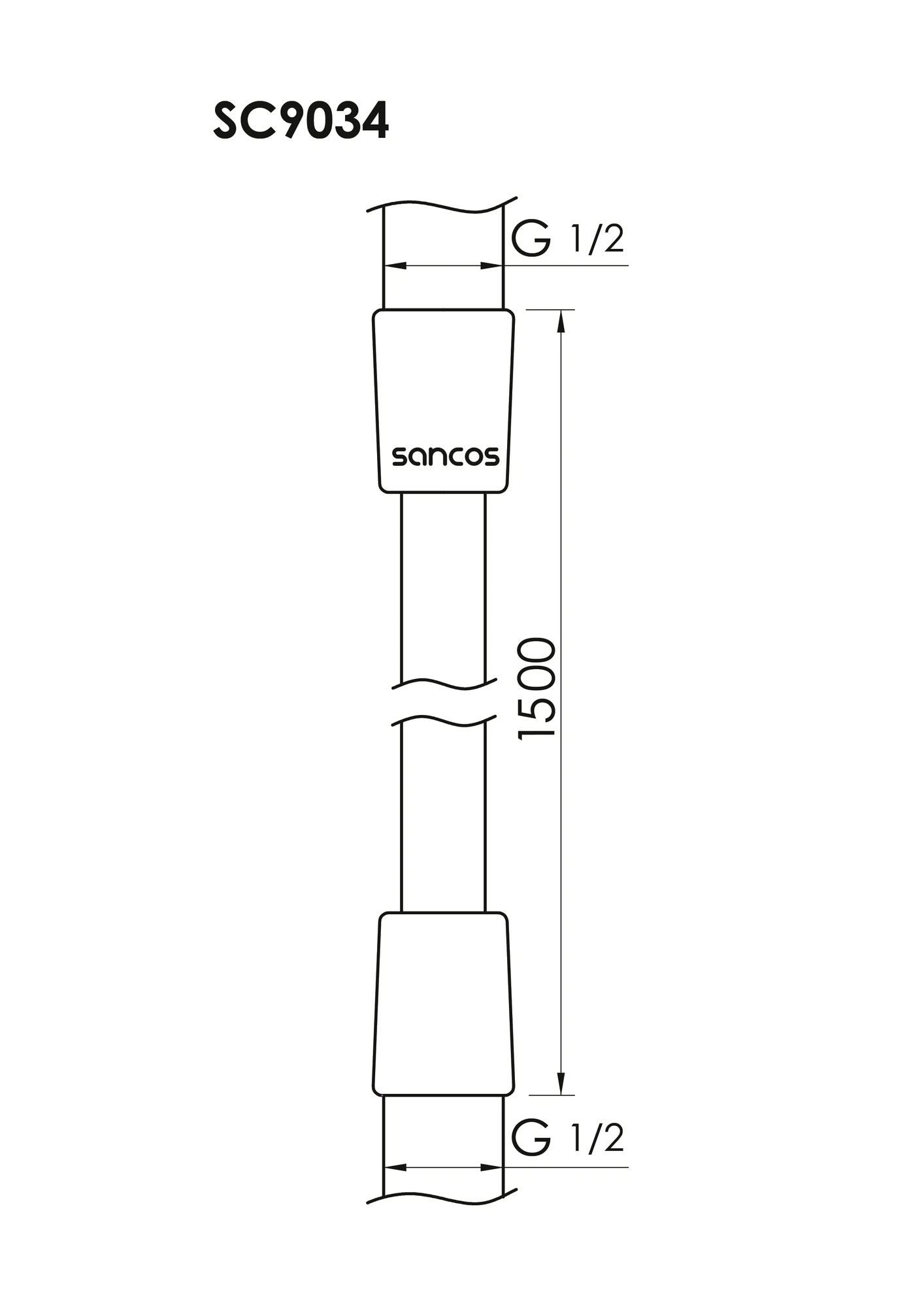 Душевой шланг Sancos SC9034BG брашированное золото