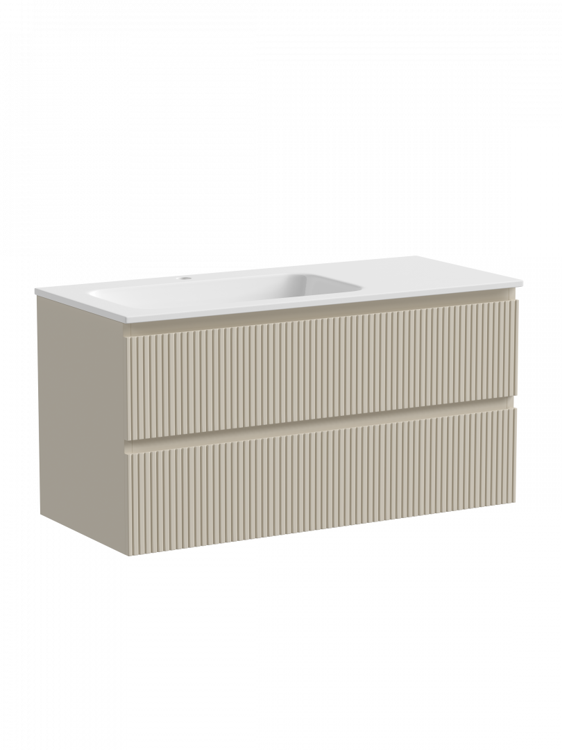 Тумба под раковину Sancos Сноб T (Snob T) SNT100LCE 100x45x50 бежевый матовый (beige soft)