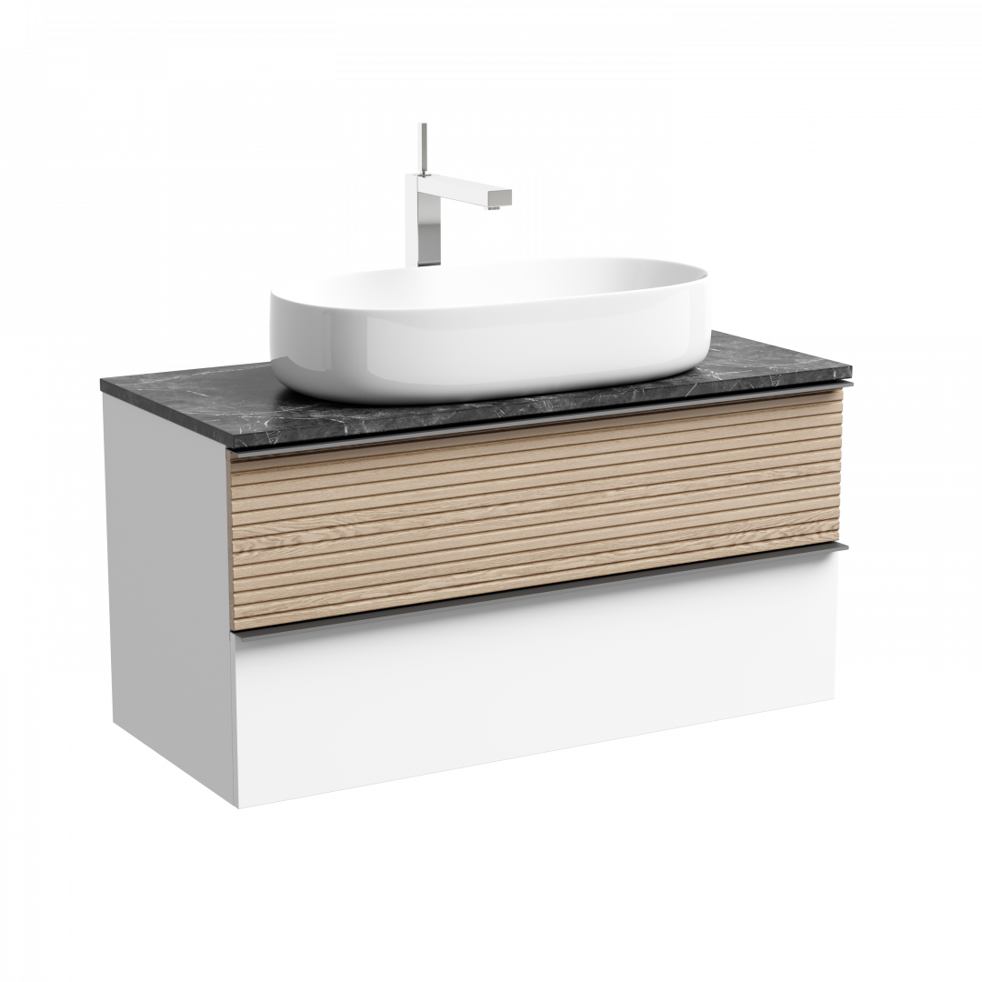 Тумба под столешницу Sancos Дельта (Delta) DL100W 100x45x50 дуб светлый/белый