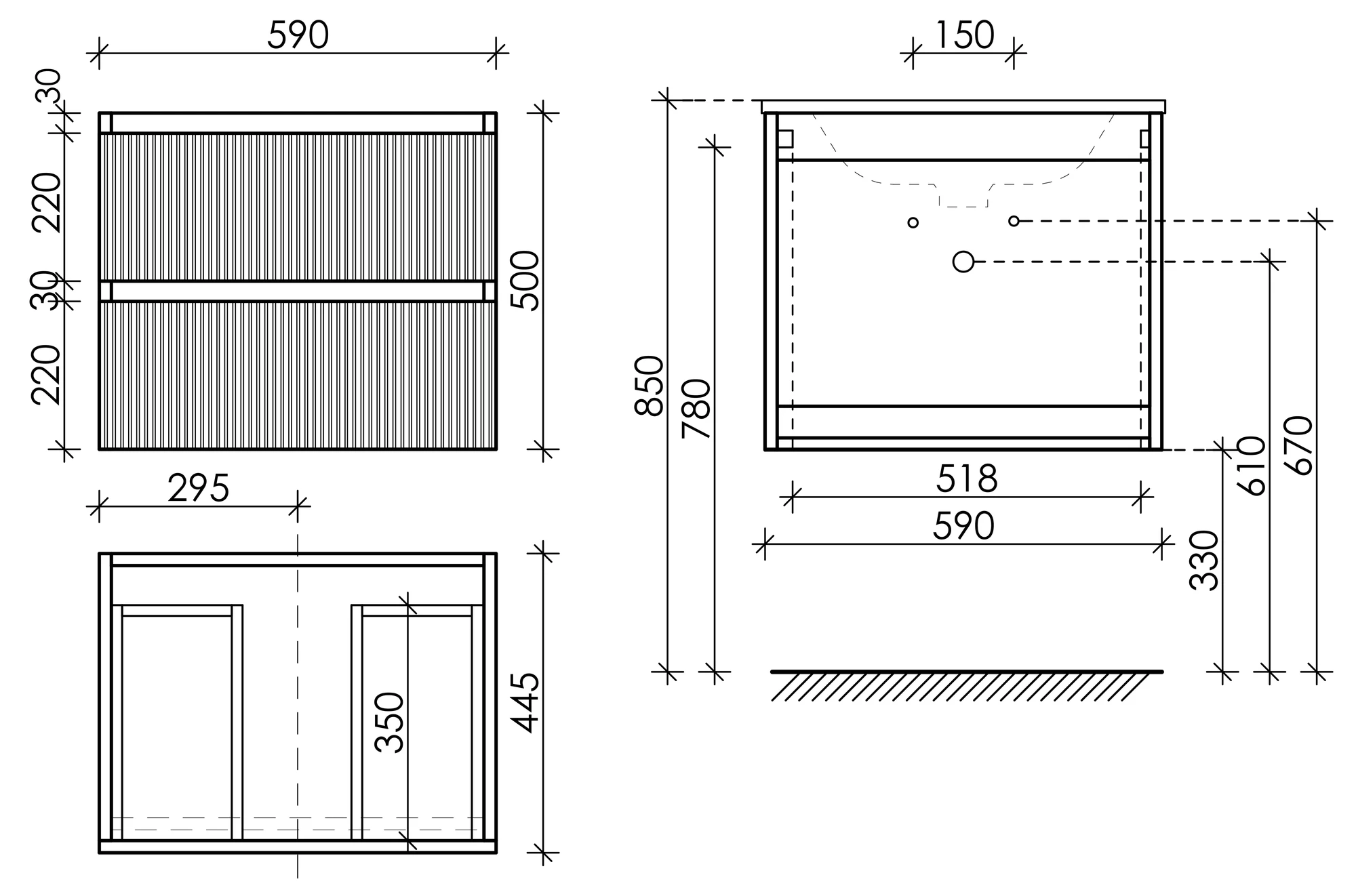 Тумба под столешницу Sancos Сноб T (Snob T) SNT60CE 60x45x50 бежевый матовый (beige soft)