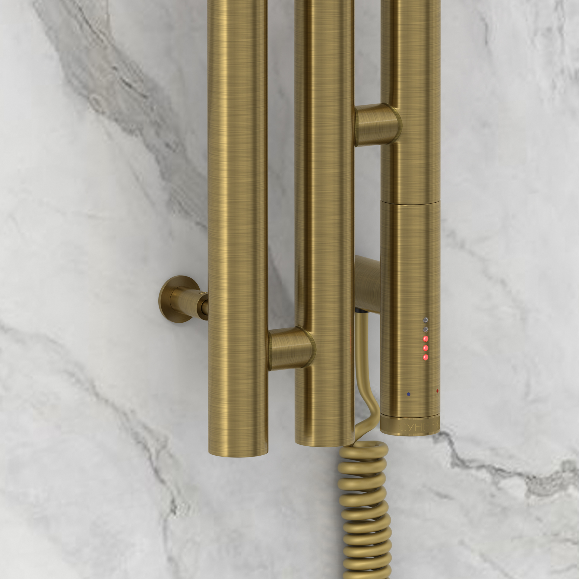 Электрические полотенцесушители Сунержа DESIGN РЭБ ТЕРЦИЯ 3.0 1200х106 правый (Состаренная латунь)