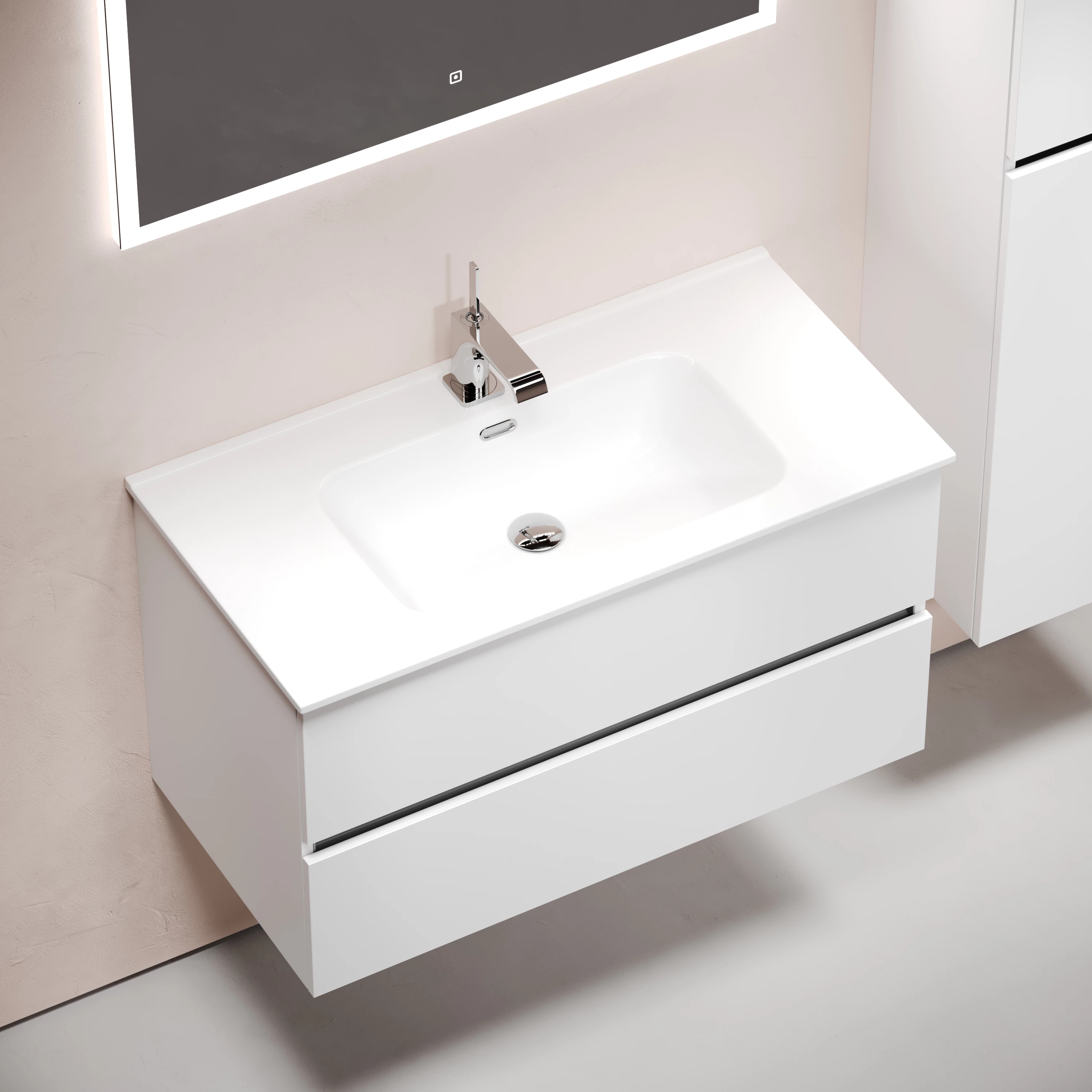 Тумба под раковину Sancos Урбан (Urban) UR90W 90x45x55 белый глянцевый