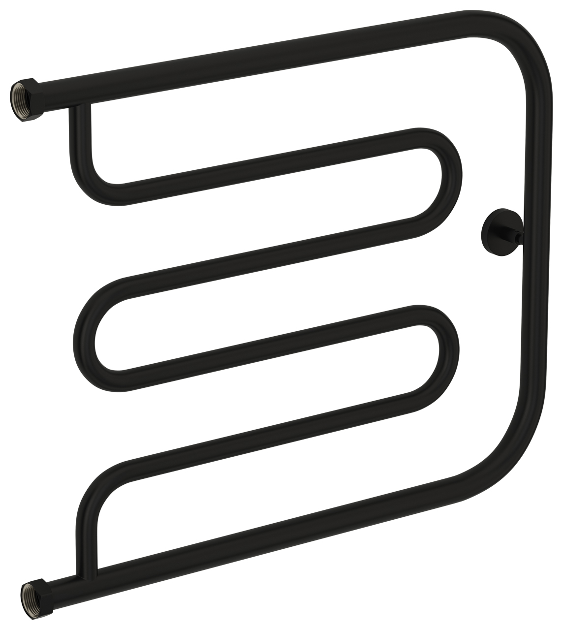 Водяные полотенцесушители Сунержа DESIGN ВПС "Лира+" 500х650 Н. Г. 1" (Матовый чёрный)