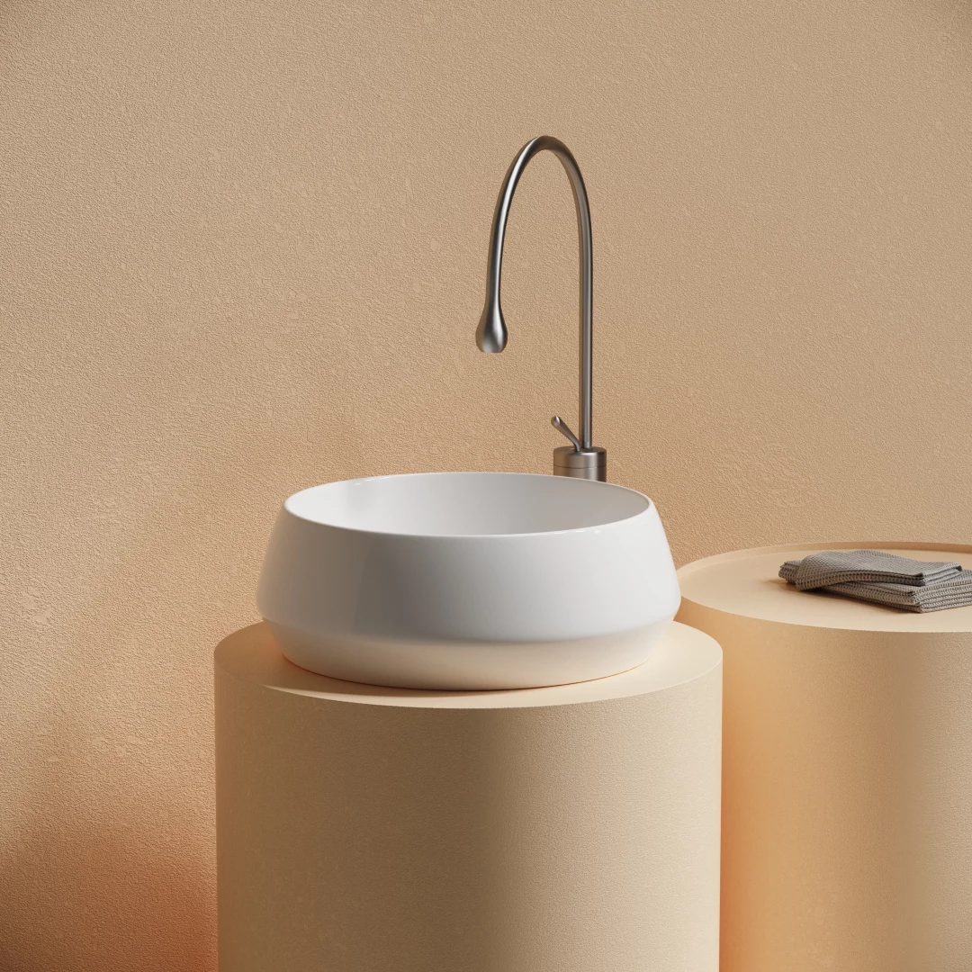 Раковина CERAMICANOVA Maya накладная круглая 400x400x140 белый CN12004