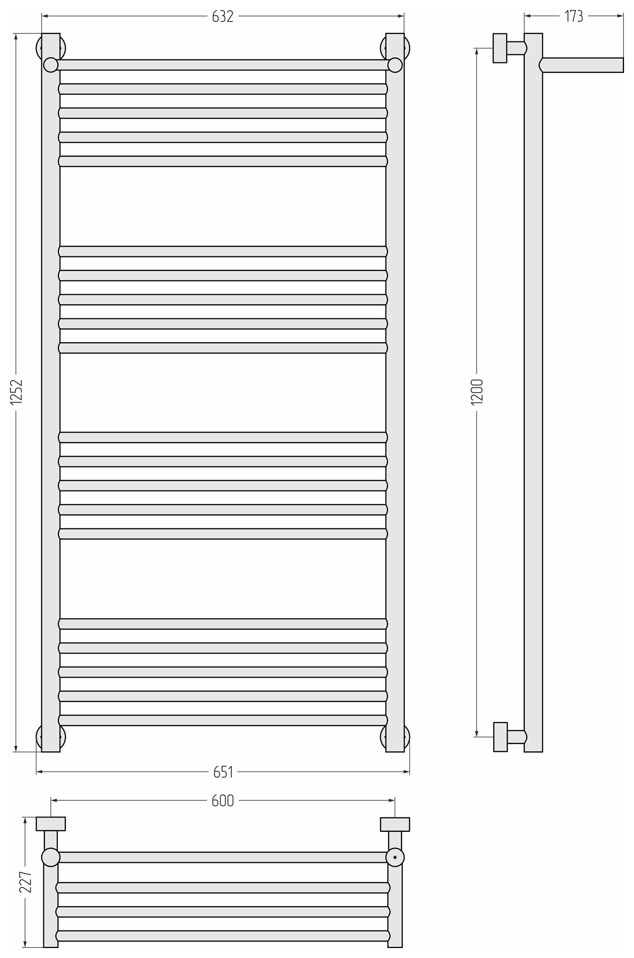 Водяные полотенцесушители Сунержа DESIGN ДР Богема 1П PRO 1200х600 (Золотой шёлк) - фото 4