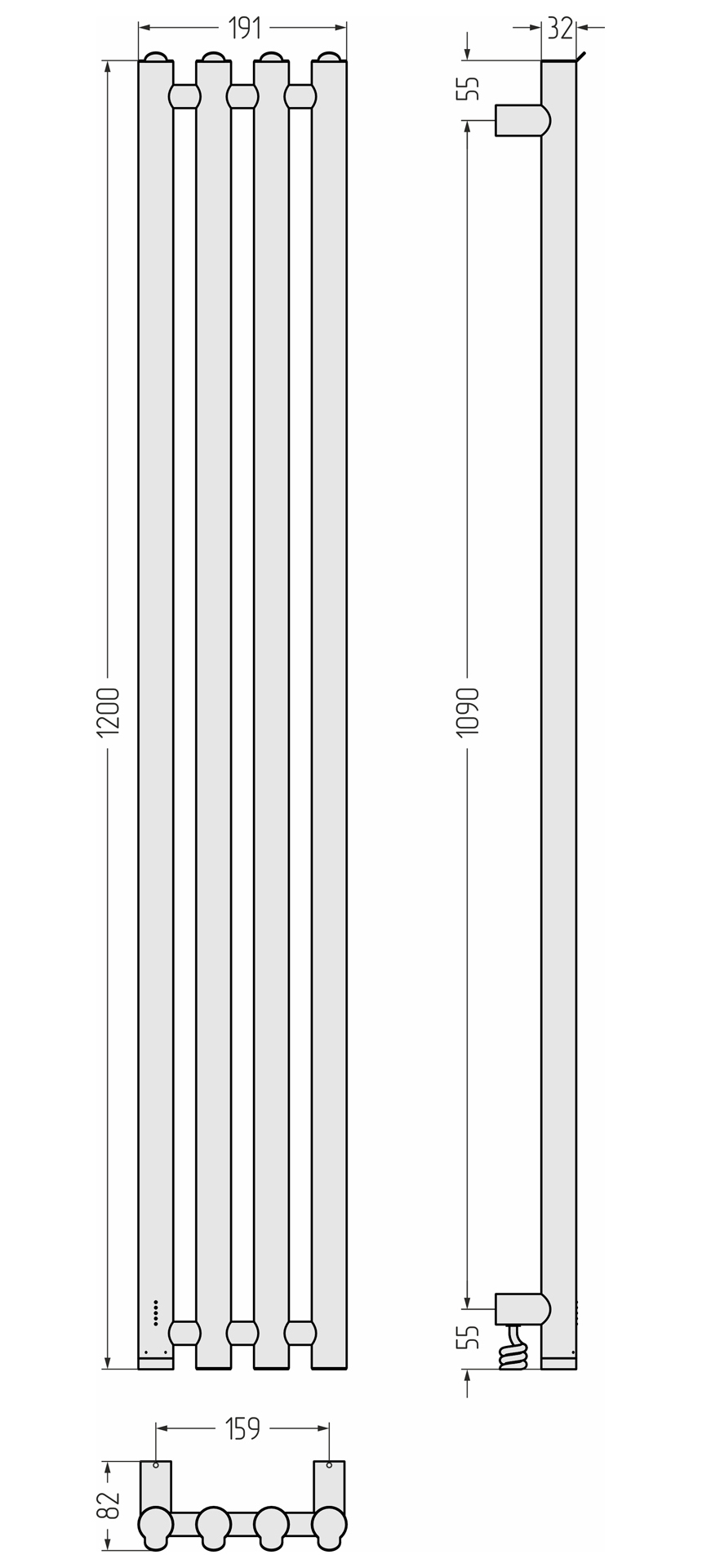 Электрические полотенцесушители Сунержа DESIGN ЭПС "КАНТАТА 4.0" 1200х159 левый (Брашированное золото) - фото 6