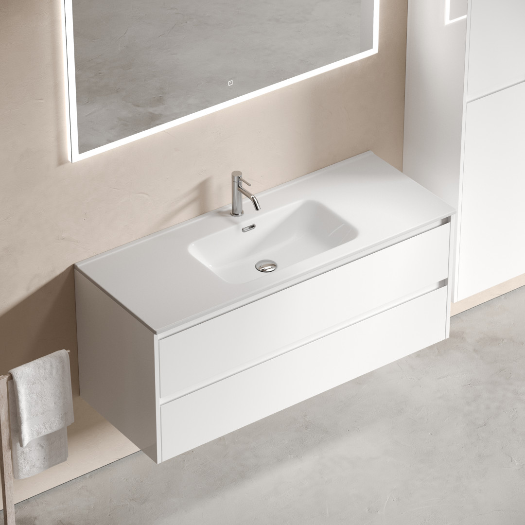 Тумба под раковину Sancos Либра (Libra) LB120-1W 120x45x50 белый глянцевый