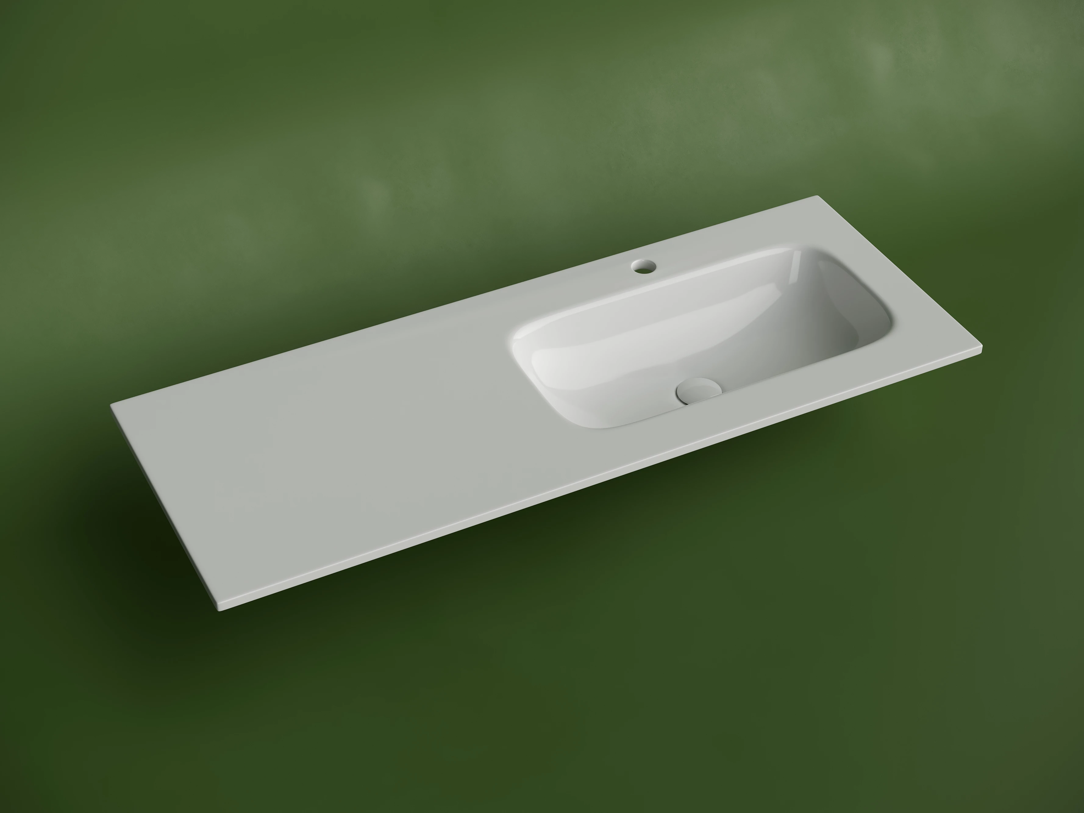 Раковина-столешница Ceramicanova Грация (Grace) CN7021 120x14x46 белый глянцевый