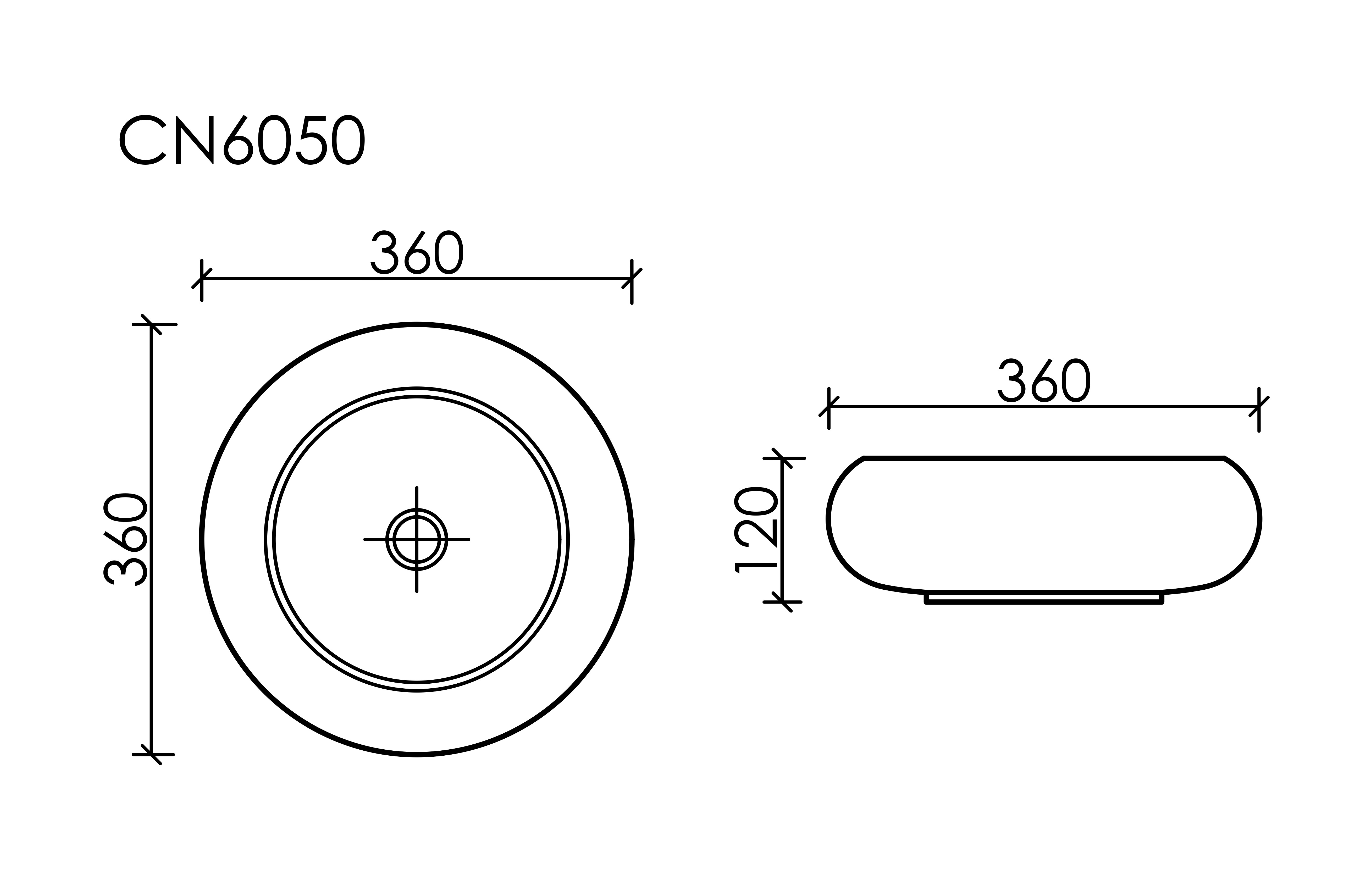 Умывальник чаша накладная круглая (цвет Белый Матовый) Element 360x360x120мм - фото 7