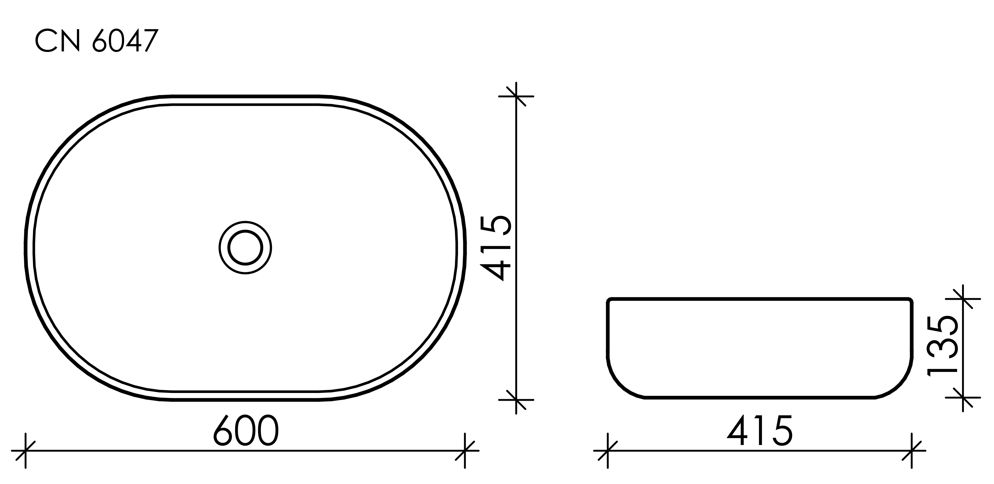 Умывальник чаша накладная овальная (цвет Капучино Матовый) Element 600x415x135мм - фото 8