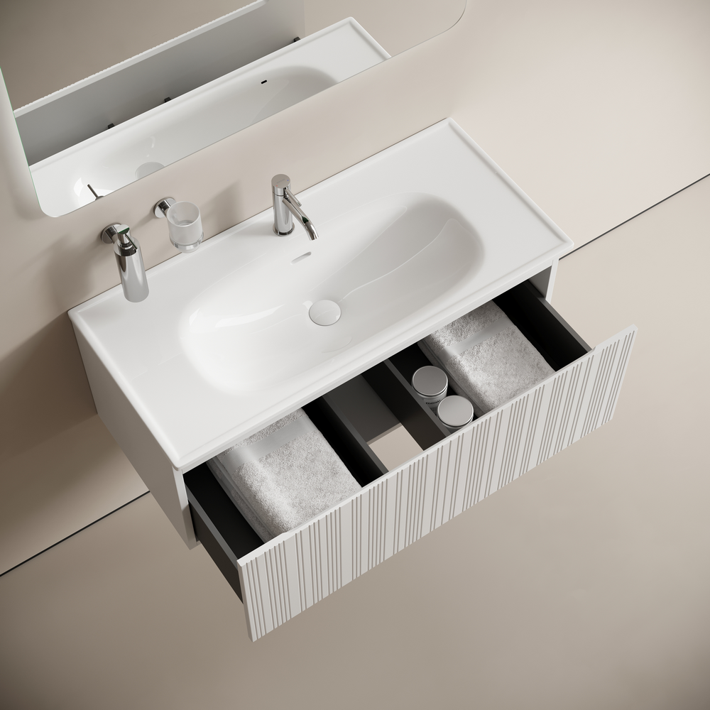 Тумба под раковину Sancos Код (Code) CD100W 100x45x40 белый матовый (bianco) - фото 5