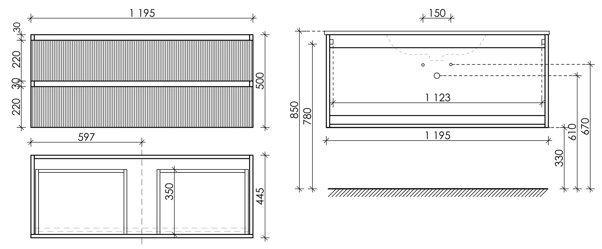 Тумба под столешницу Sancos Сноб T (Snob T) SNT120SM 120x45x50 пыльная роза (doha soft)
