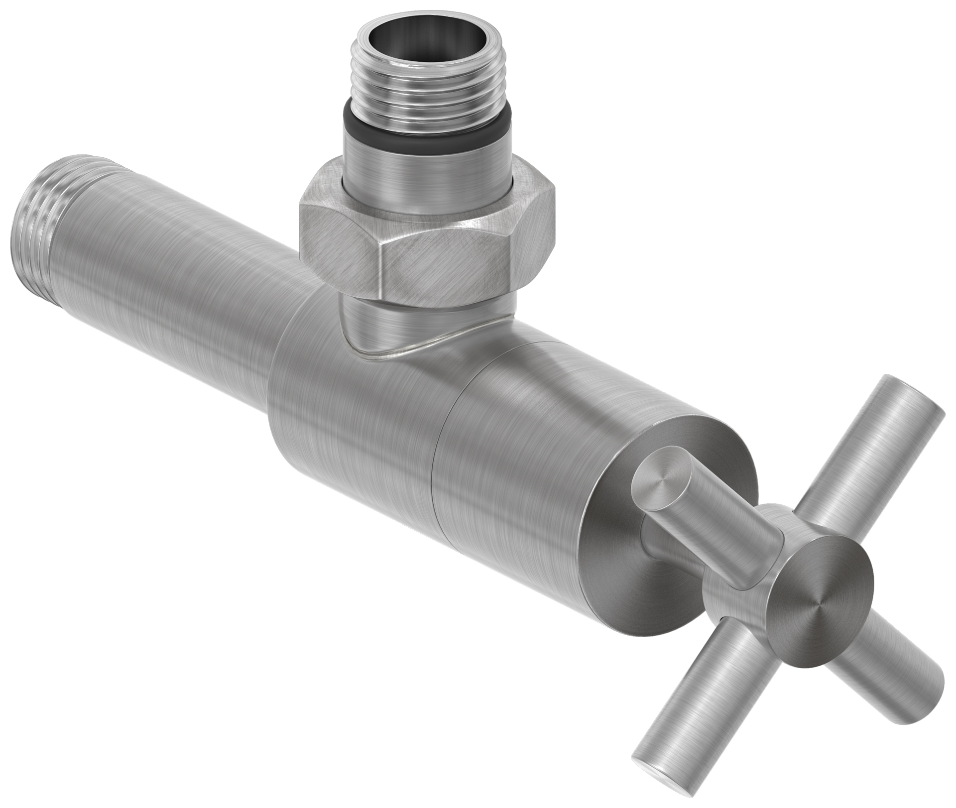Комплектующие Сунержа DESIGN Вентиль угловой (крест) G 1/2" НР х G 1/2" НР (Сатин)