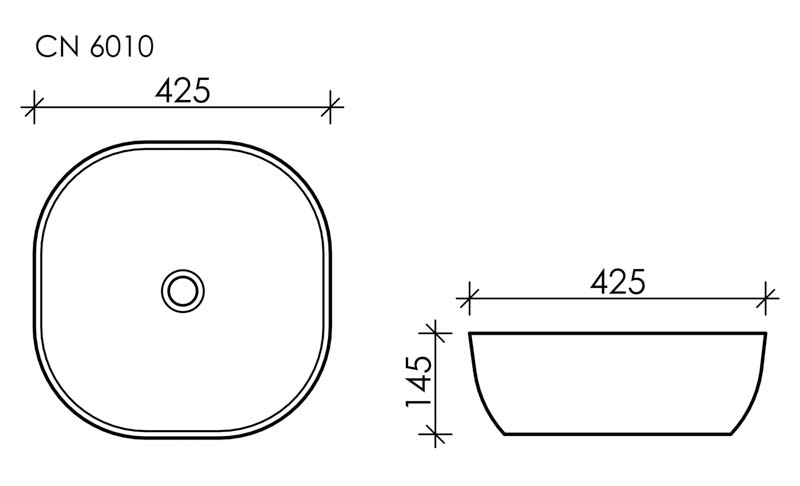 Умывальник чаша накладная квадратная Element 425x425x145мм - фото 7