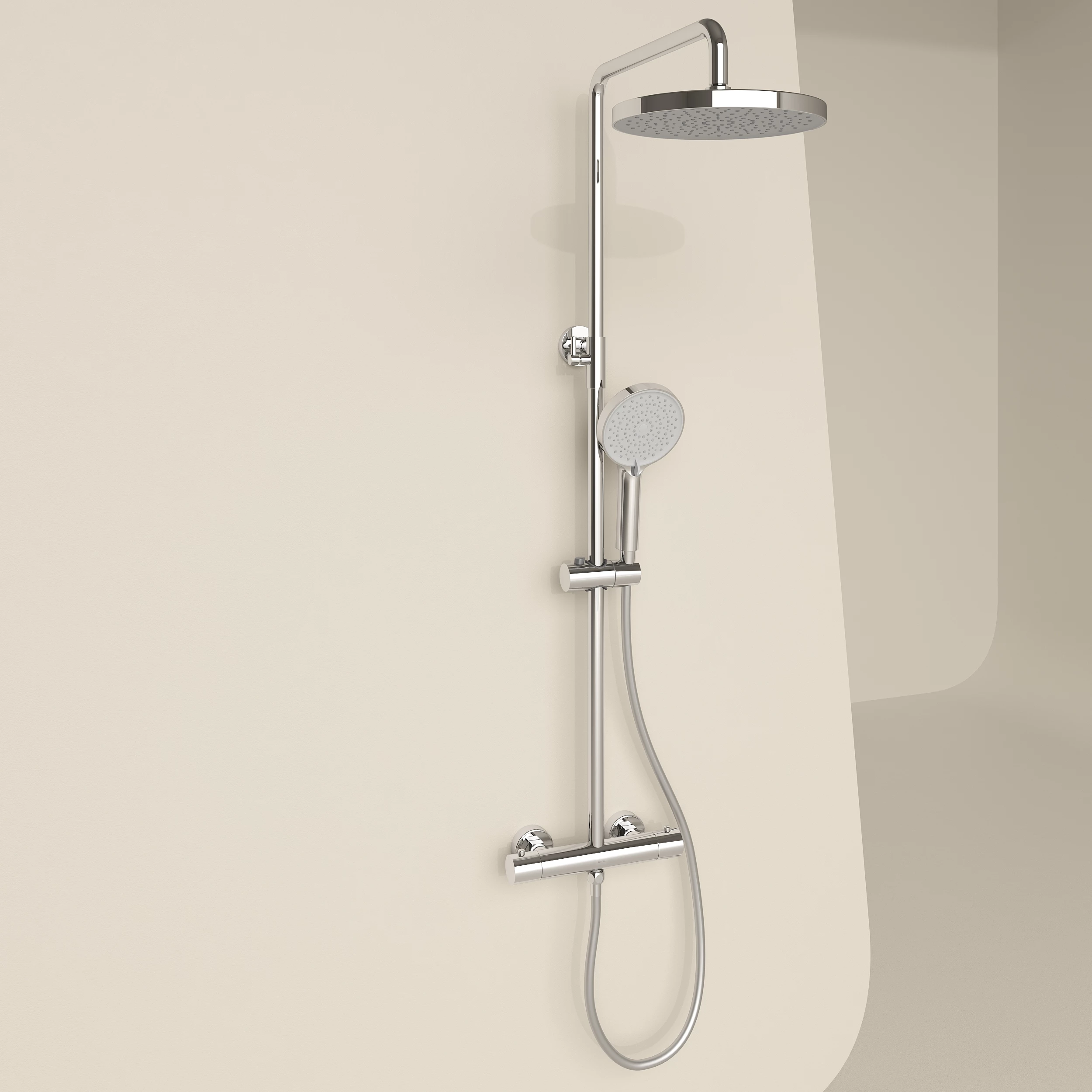 Душевая стойка Sancos Teo SC11001CH с термостатом, хром