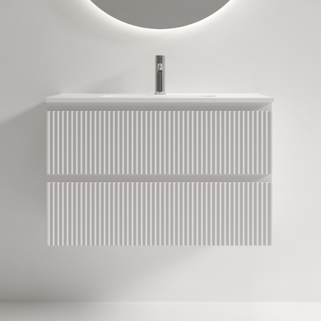 Тумба под раковину Sancos Сноб Р 390 (Snob R 390) SNR80/39W 80x40x50 белый матовый (bianco) - фото 5