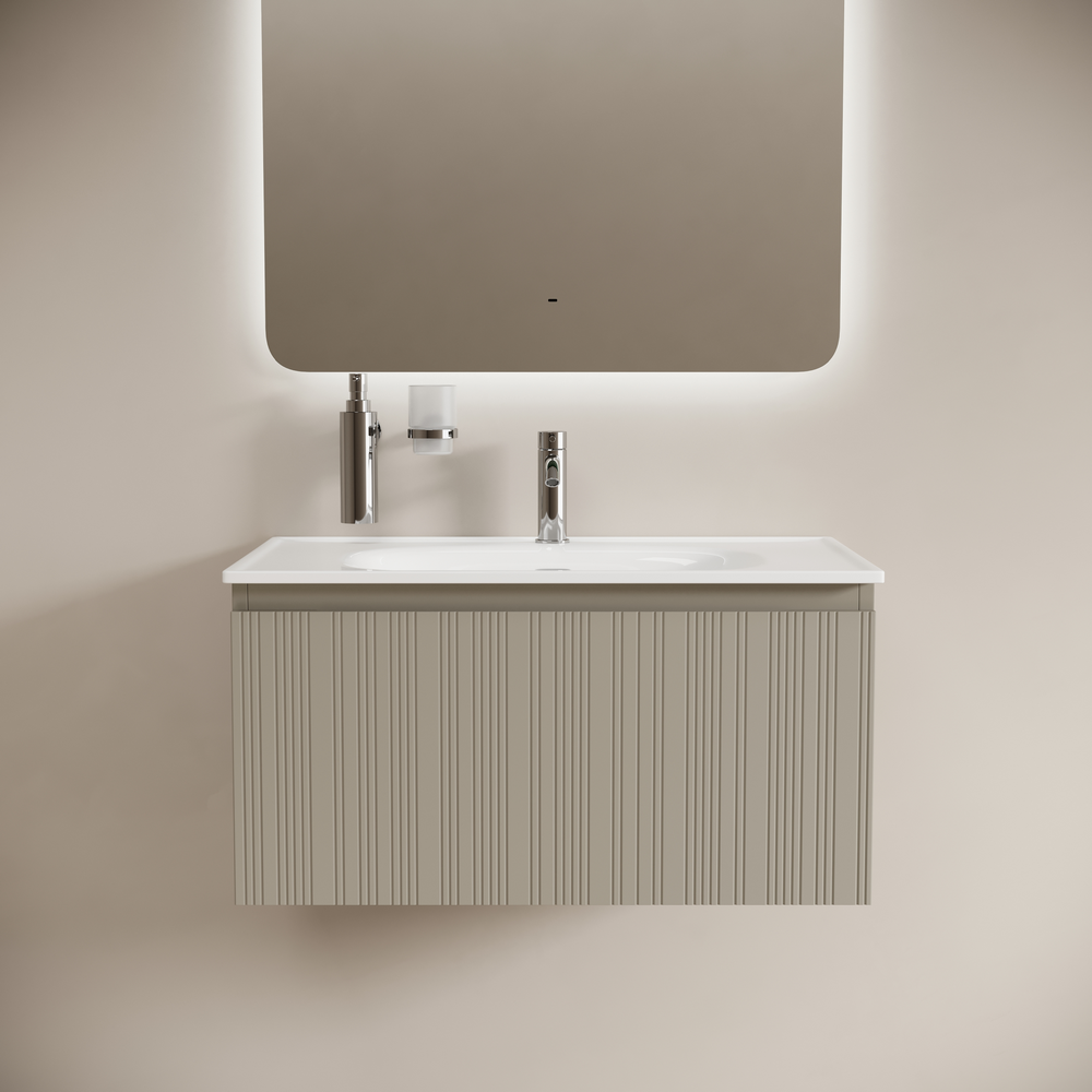 Тумба под раковину Sancos Код (Code) CD80GP 80x45x40 серая платина