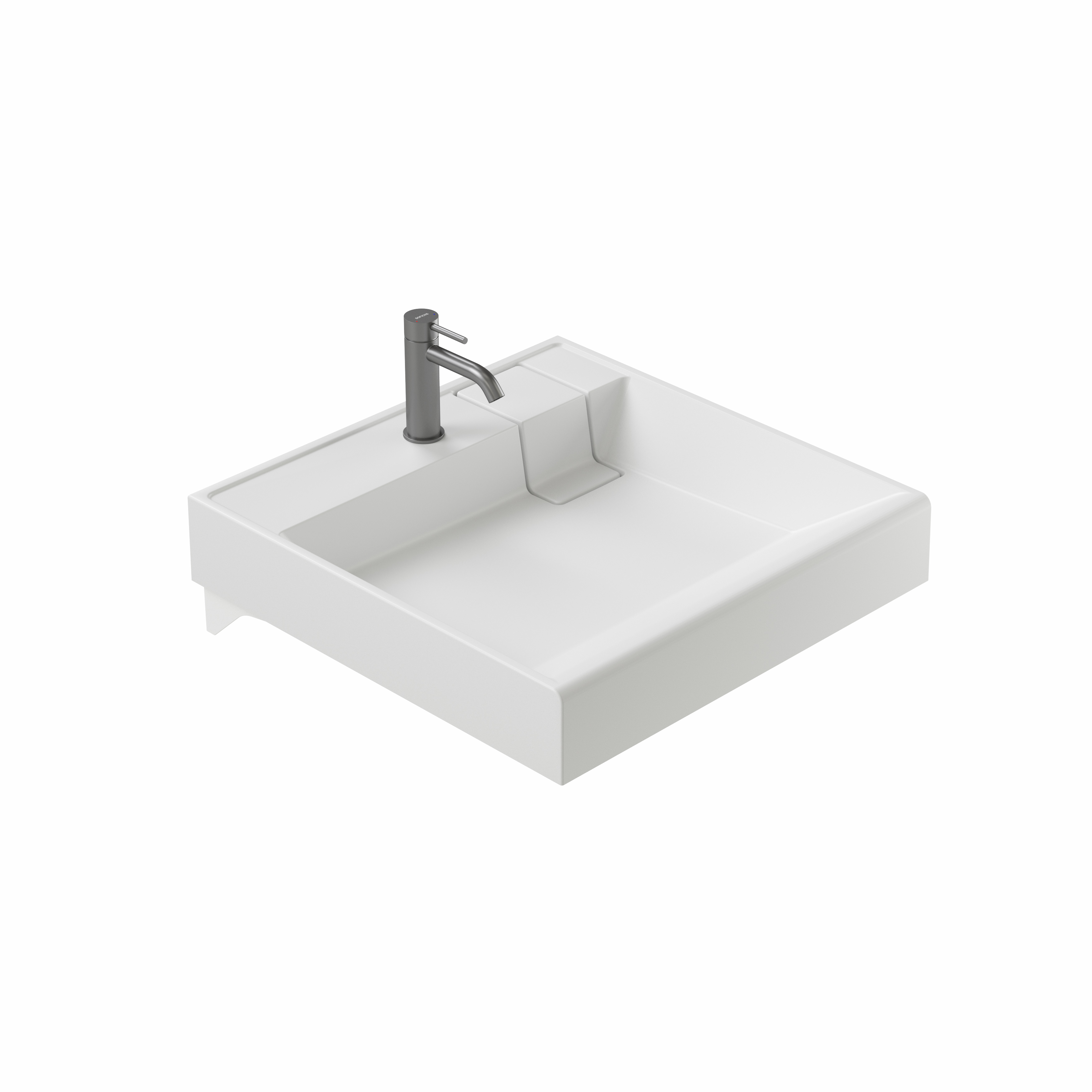 Раковина над стиральной машиной CERAMICANOVA Quattro 600x600x123 мм, с кронштейнами, белый, арт. CN0101 - фото 2